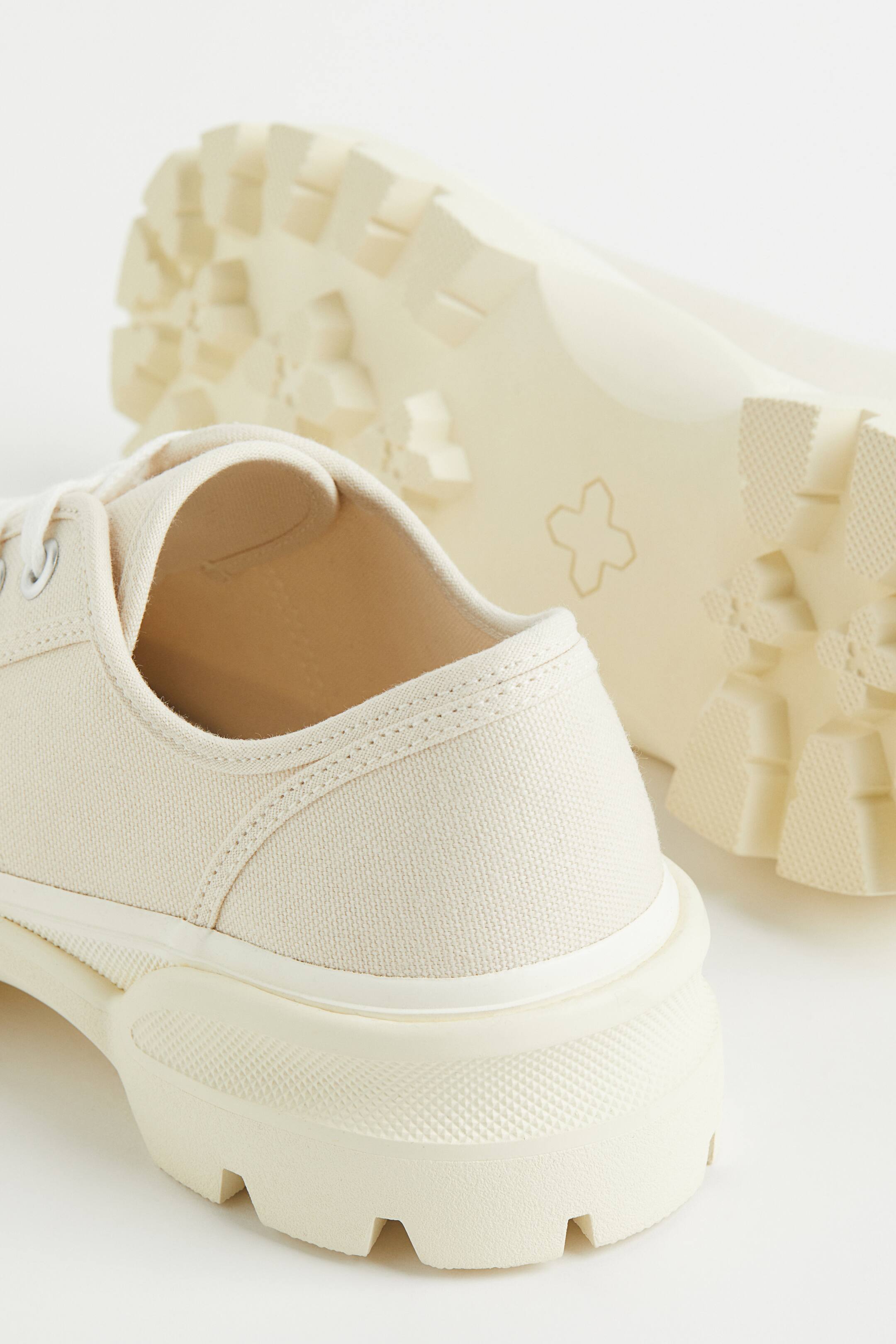 Chunky denim trainers No heel Cream Ladies H&M GB
