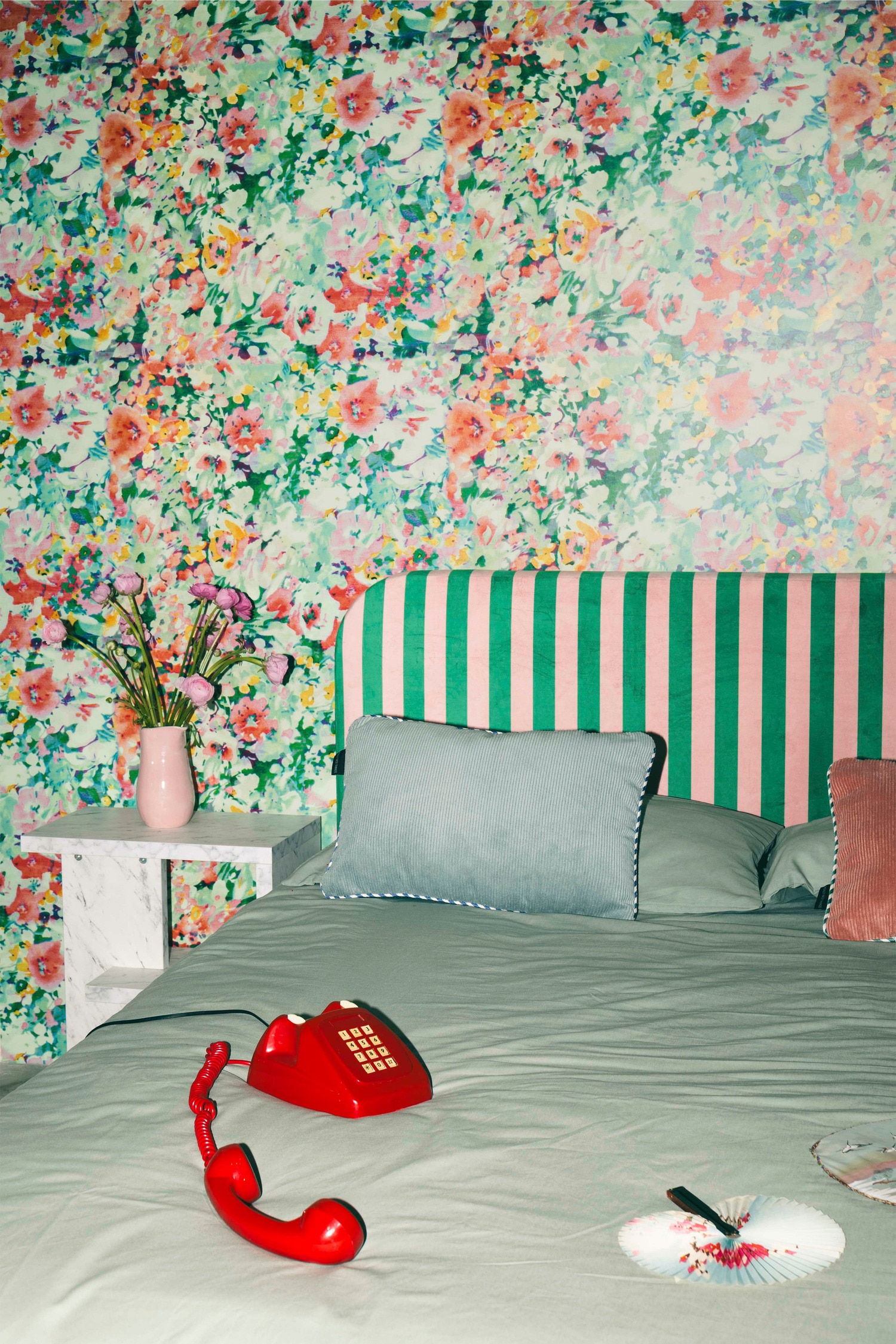 Eddie Testiera In Velluto A Righe - Righe Verdi E Rosa/Righe Rosse E Rosa/Righe Rame E Blu/Scacchiera Bianco E Nero