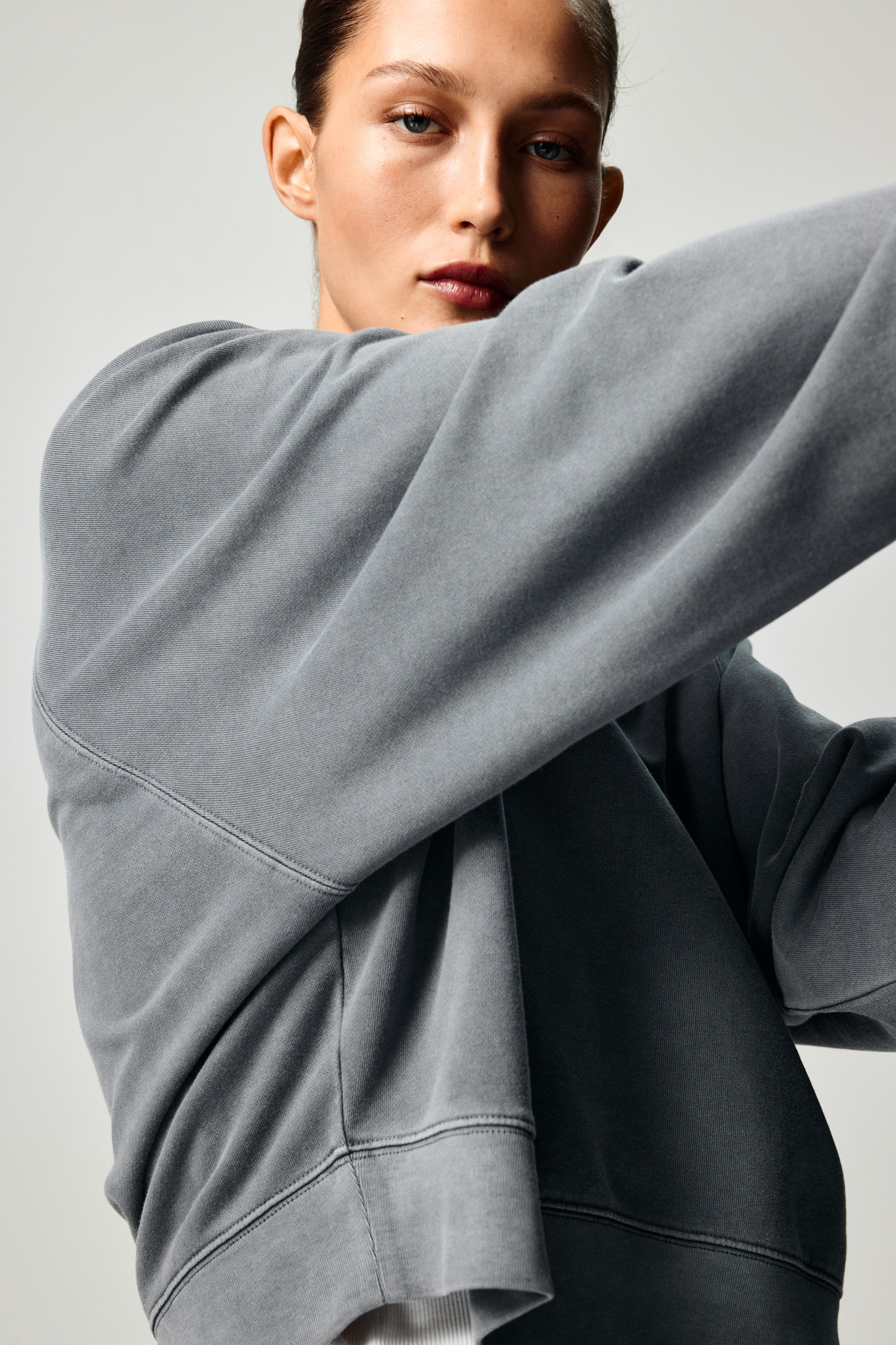 Felpa Con Cappuccio Donna Isotoner Homewear Ultra Morbida - In Viscosa ECOVERO, Grigio, Taglia M/L