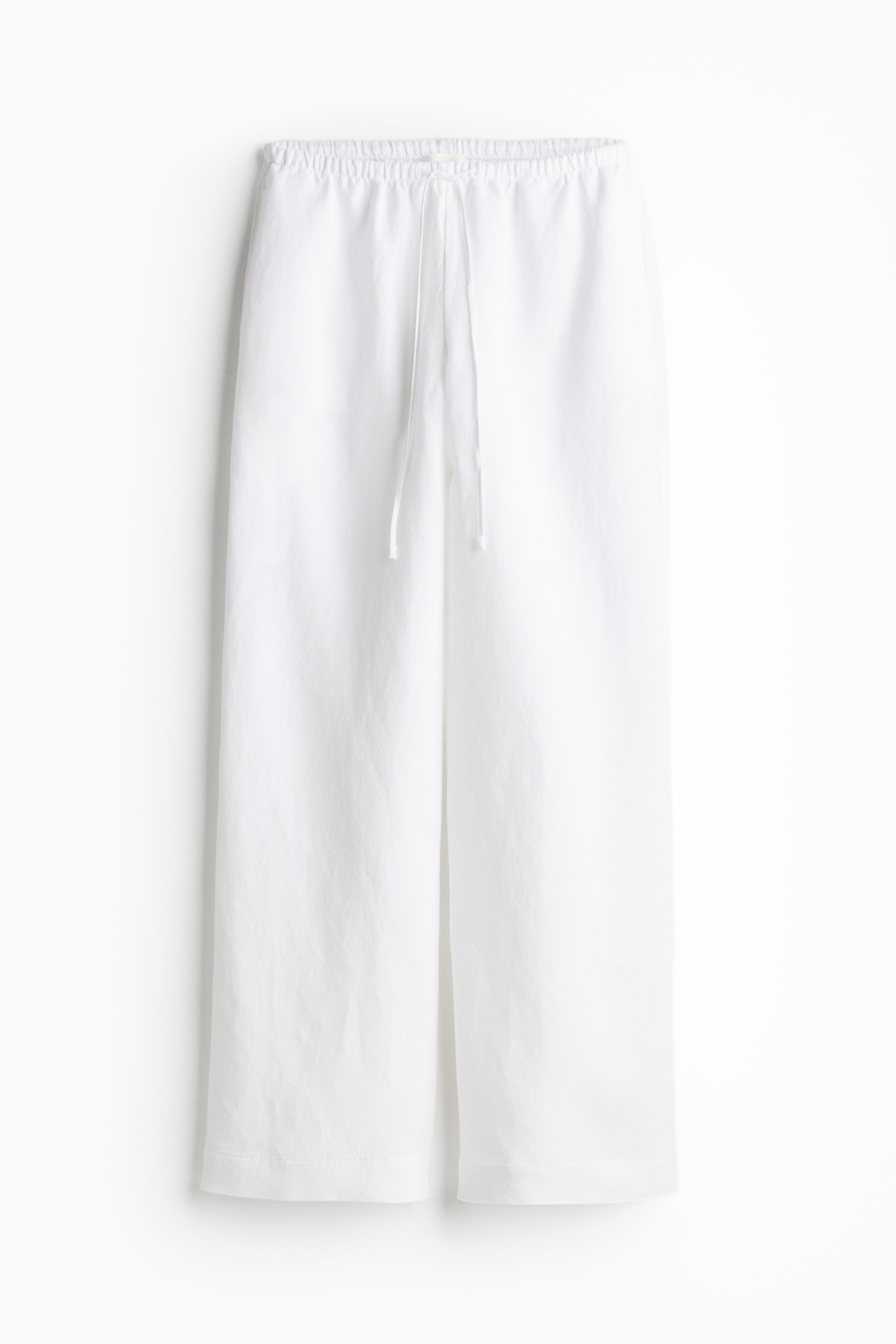 Linen-blend Pants - White - Ladies 