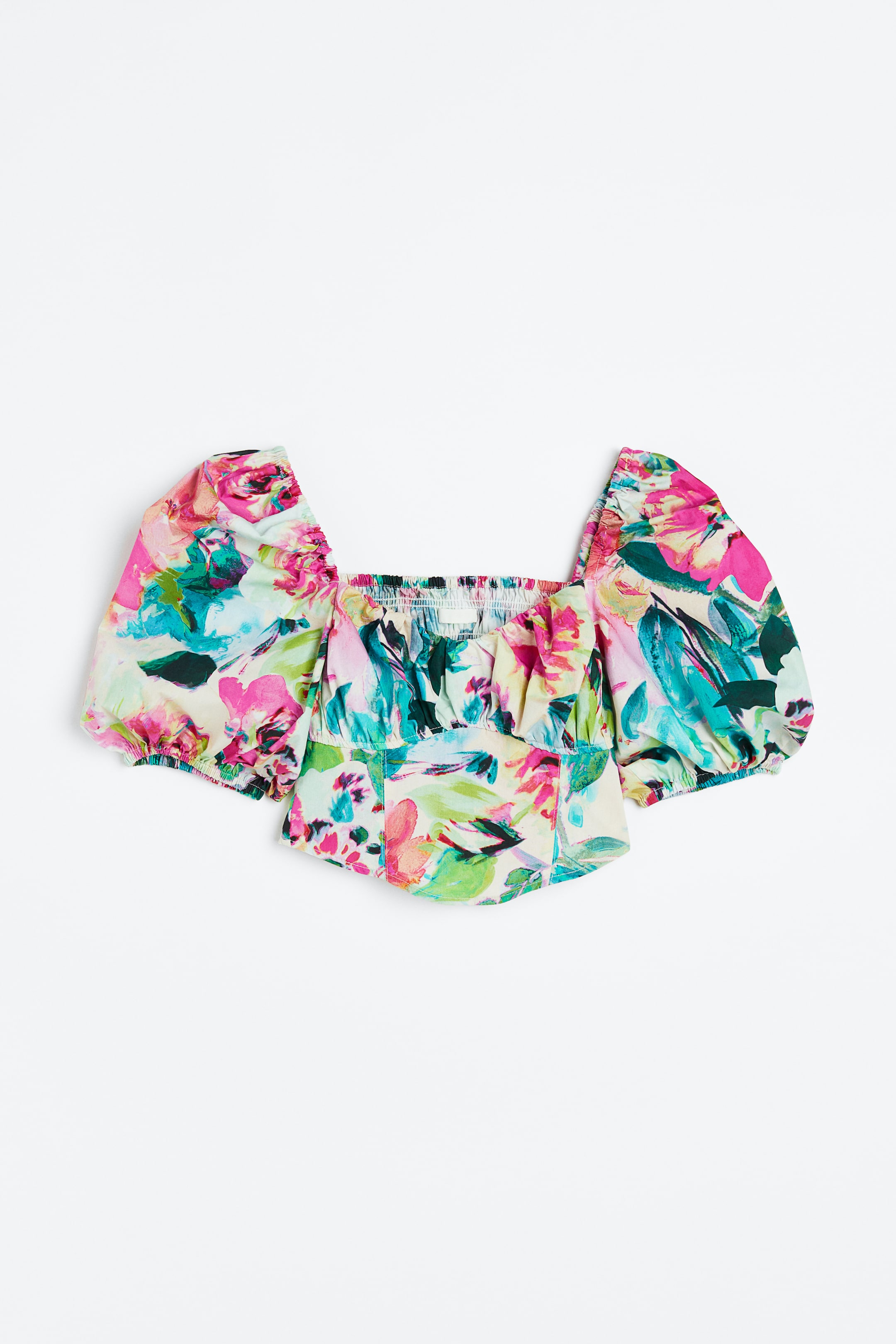 Xem ảnh lớn hơn: Áo kiểu cotton tay bồng - Màu quả anh đào/Hoa - Ladies | H&M VN 1
