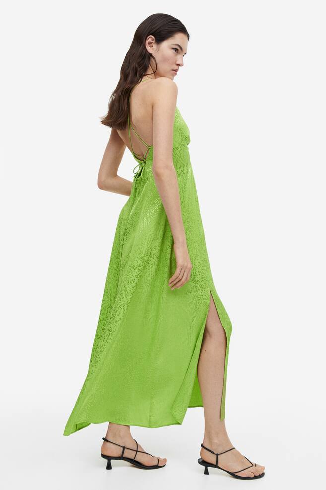 Jacquard-weave dress - Green/Snakeskin-patterned - 8