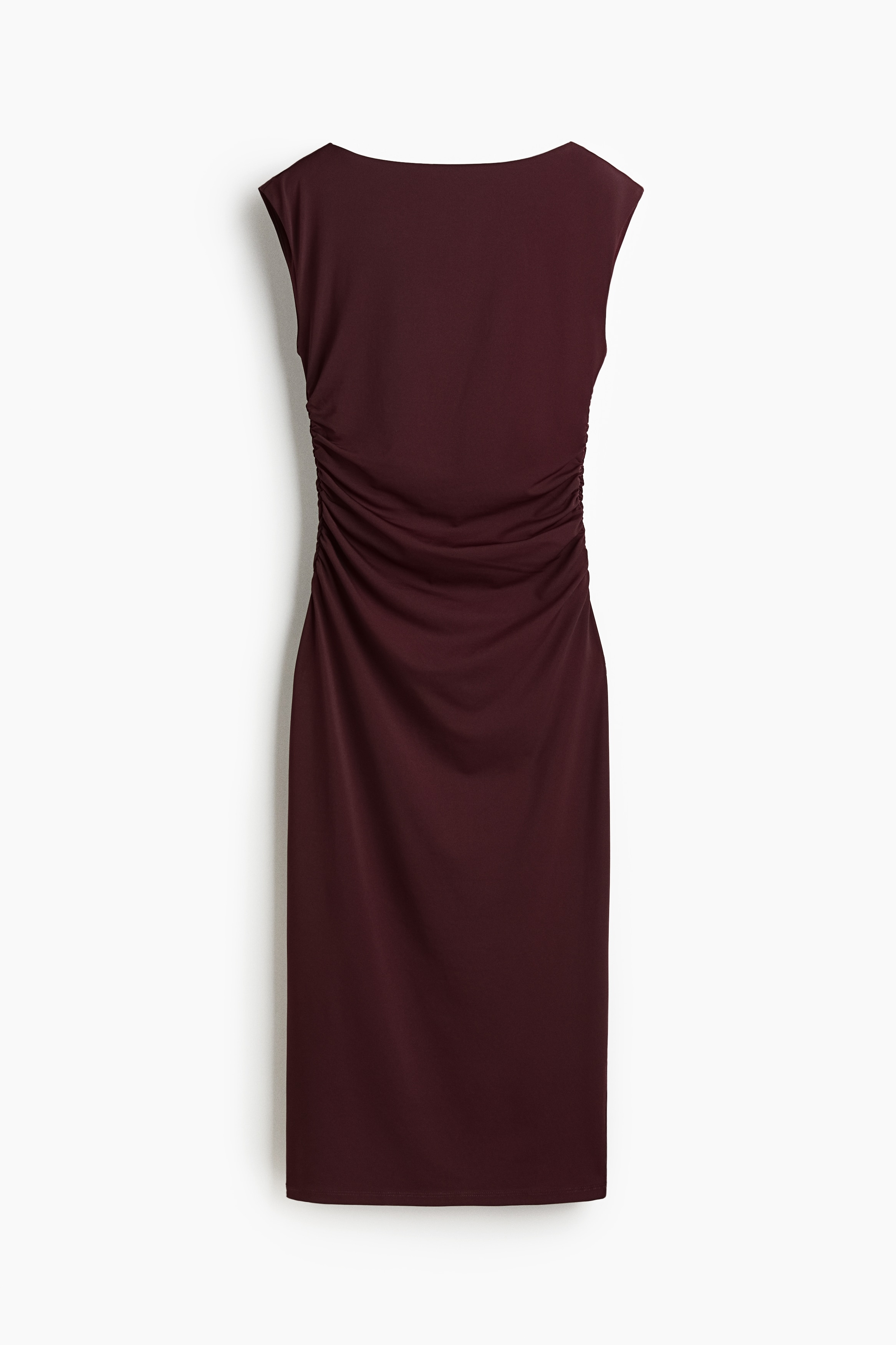 Cap Sleeve Dress - Burgundy/Dark green/Black