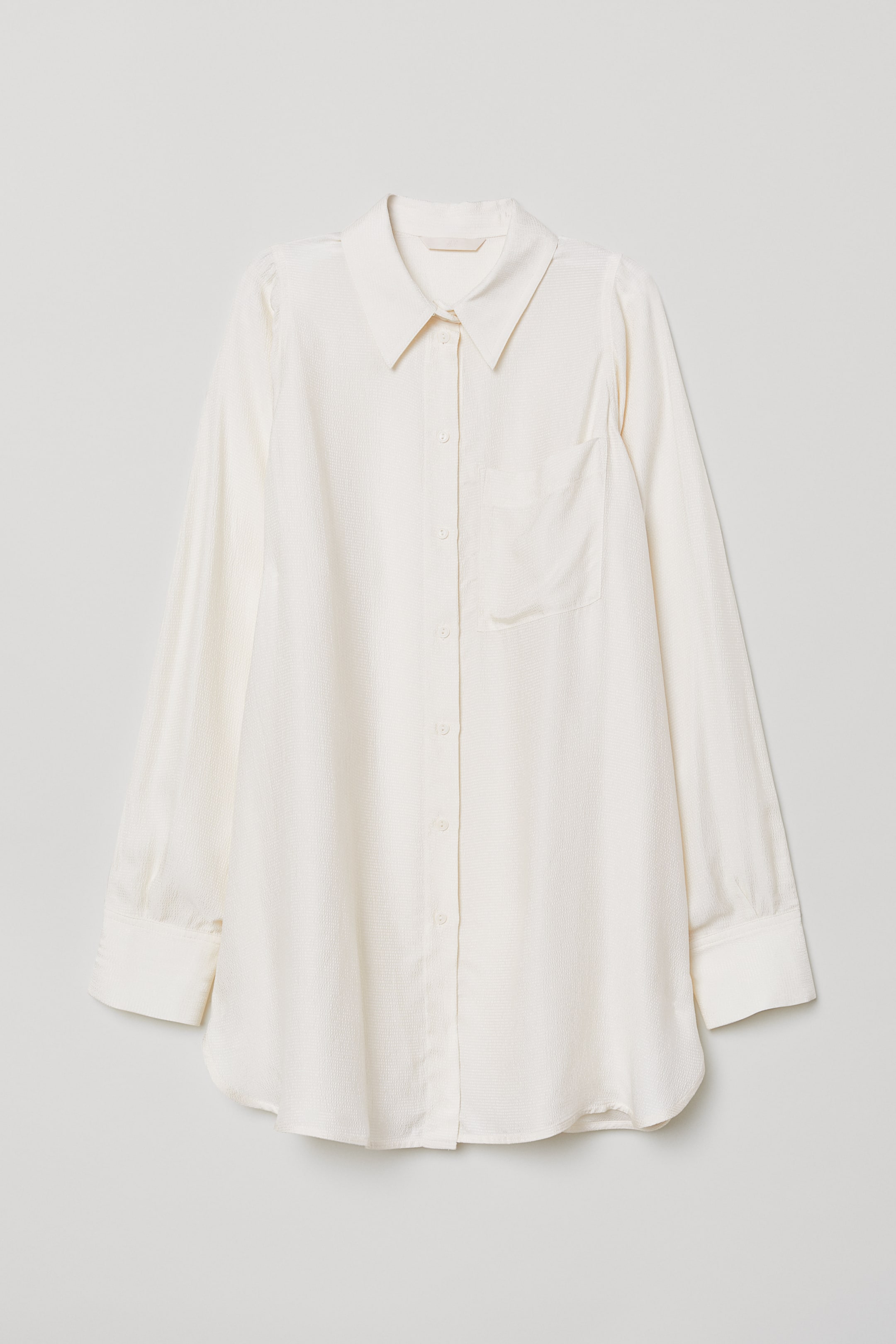 Viscose Shirt - Long sleeve - Cream - Ladies | H&M US