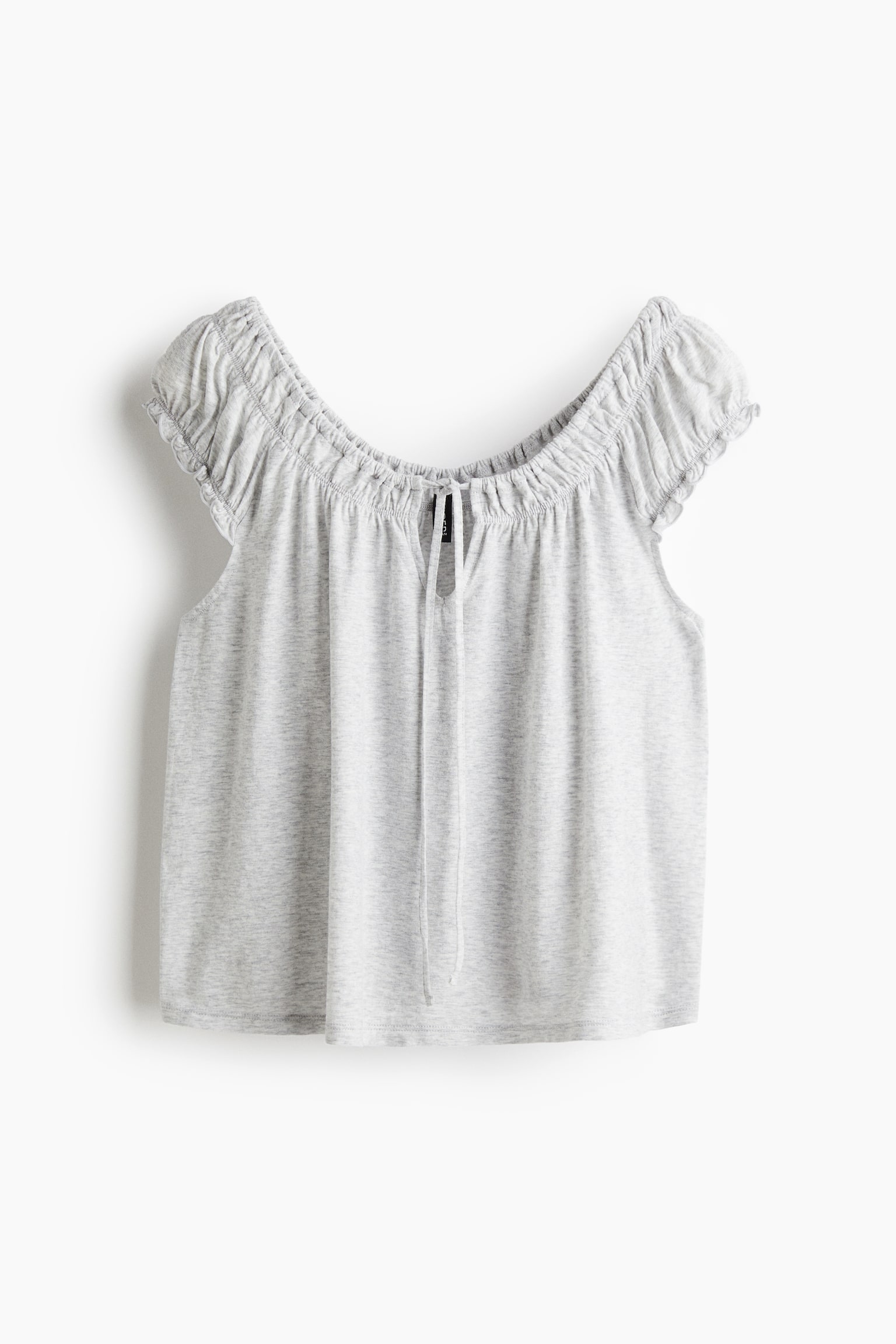 Áo jersey may nhún vải - Màu xám nhạt đốm/Màu xám đậm/Màu trắng/Kẻ - 1