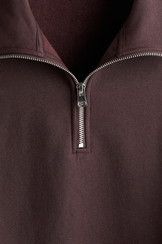 Sweatshirt mit Zipper in Loose Fit-Dunkles Pflaumenlila - 4