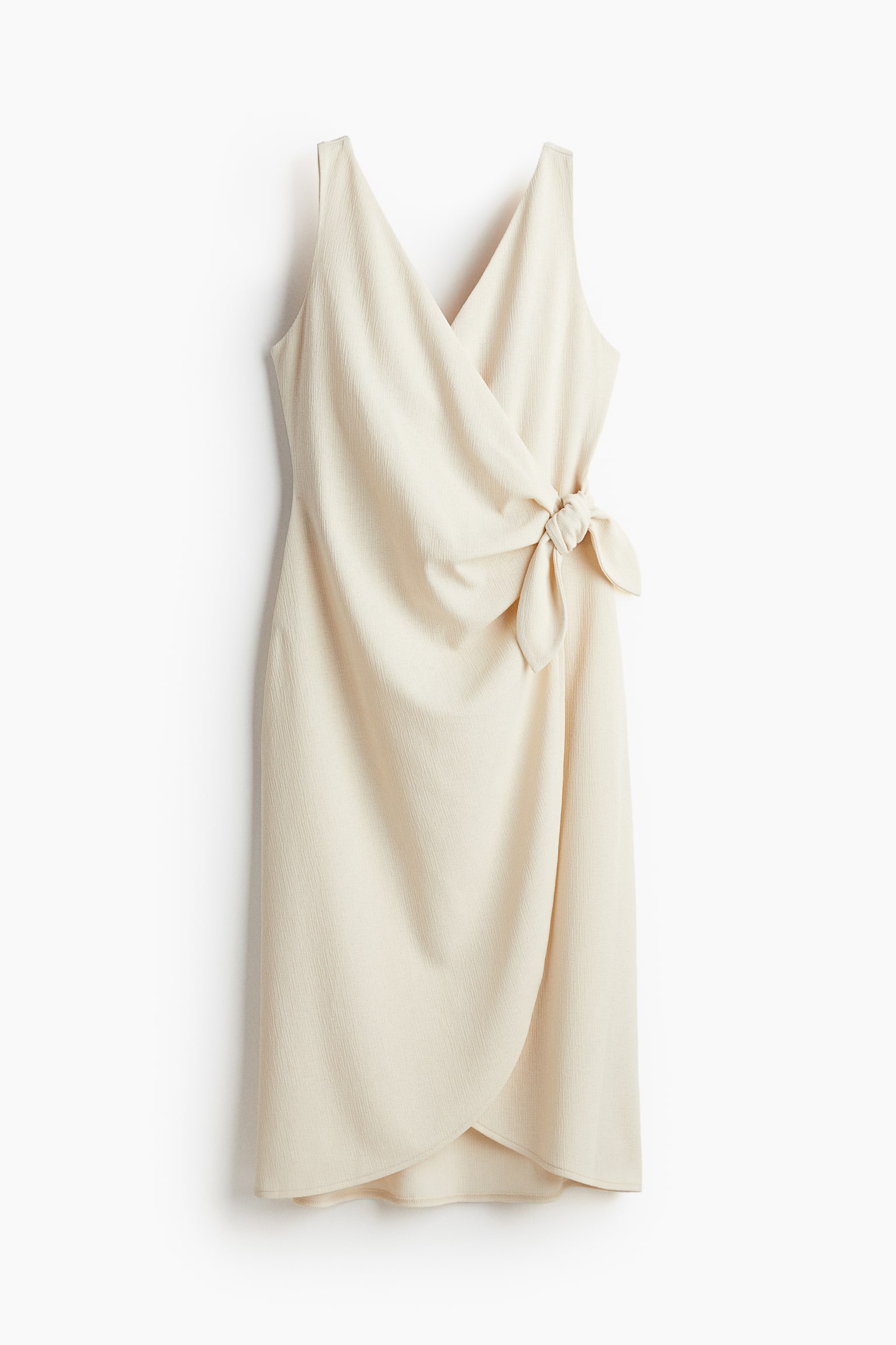 Textured wrap dress - Light beige - 2