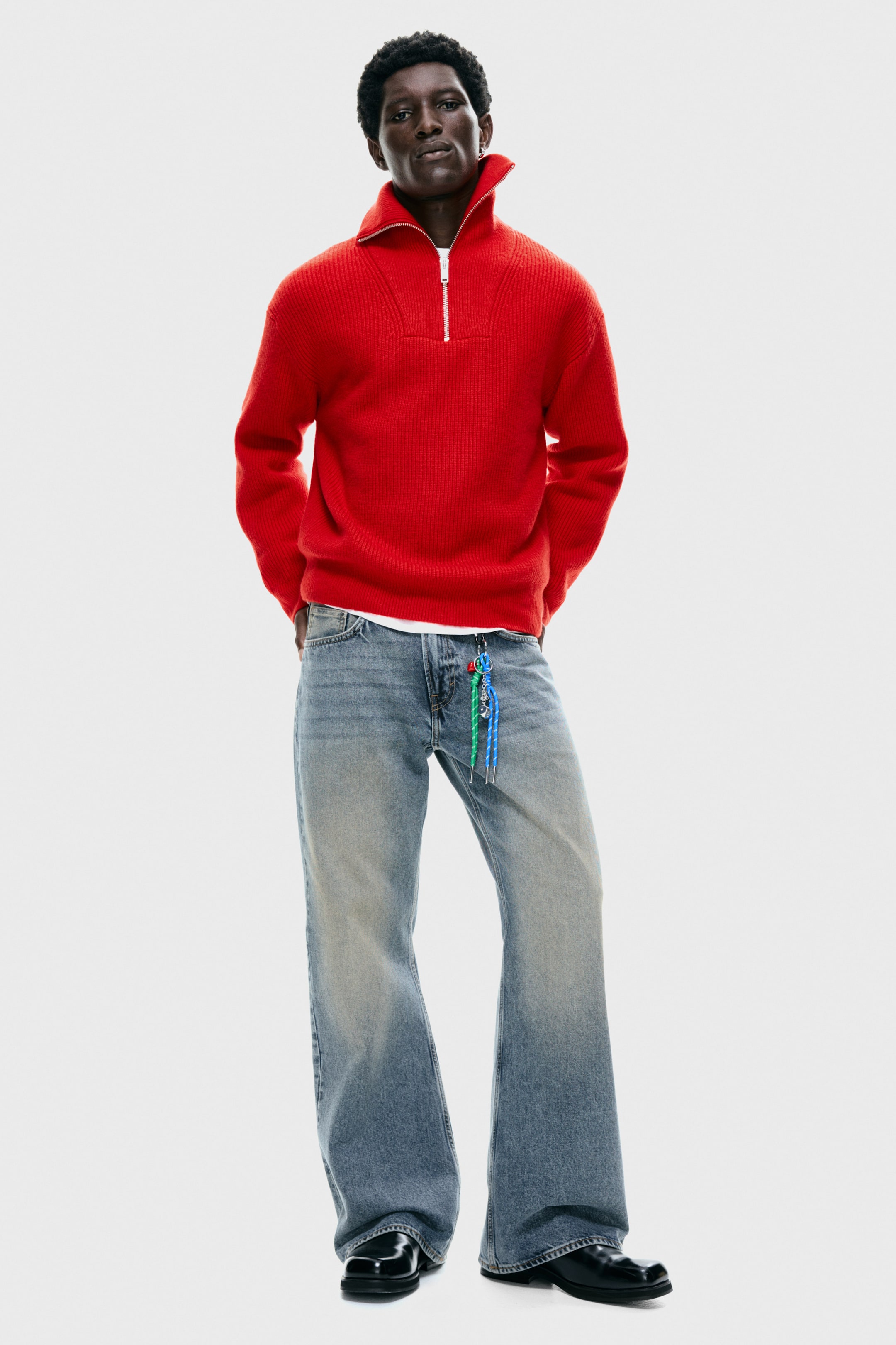View larger image: Loose Fit Zip-top jumper - Red - Men | H&M IN 3