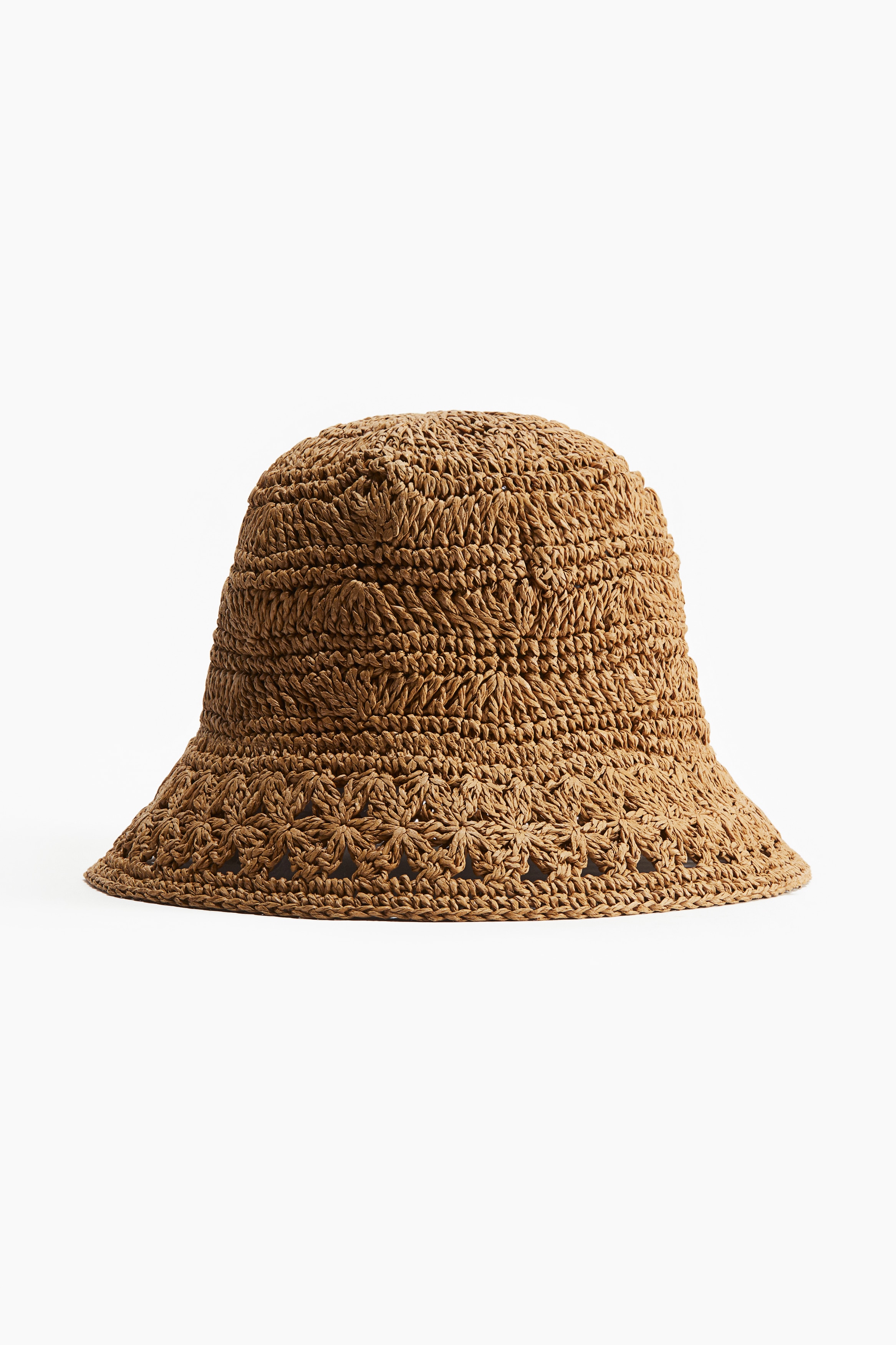 Bob en paille au crochet - Beige foncé/Beige
