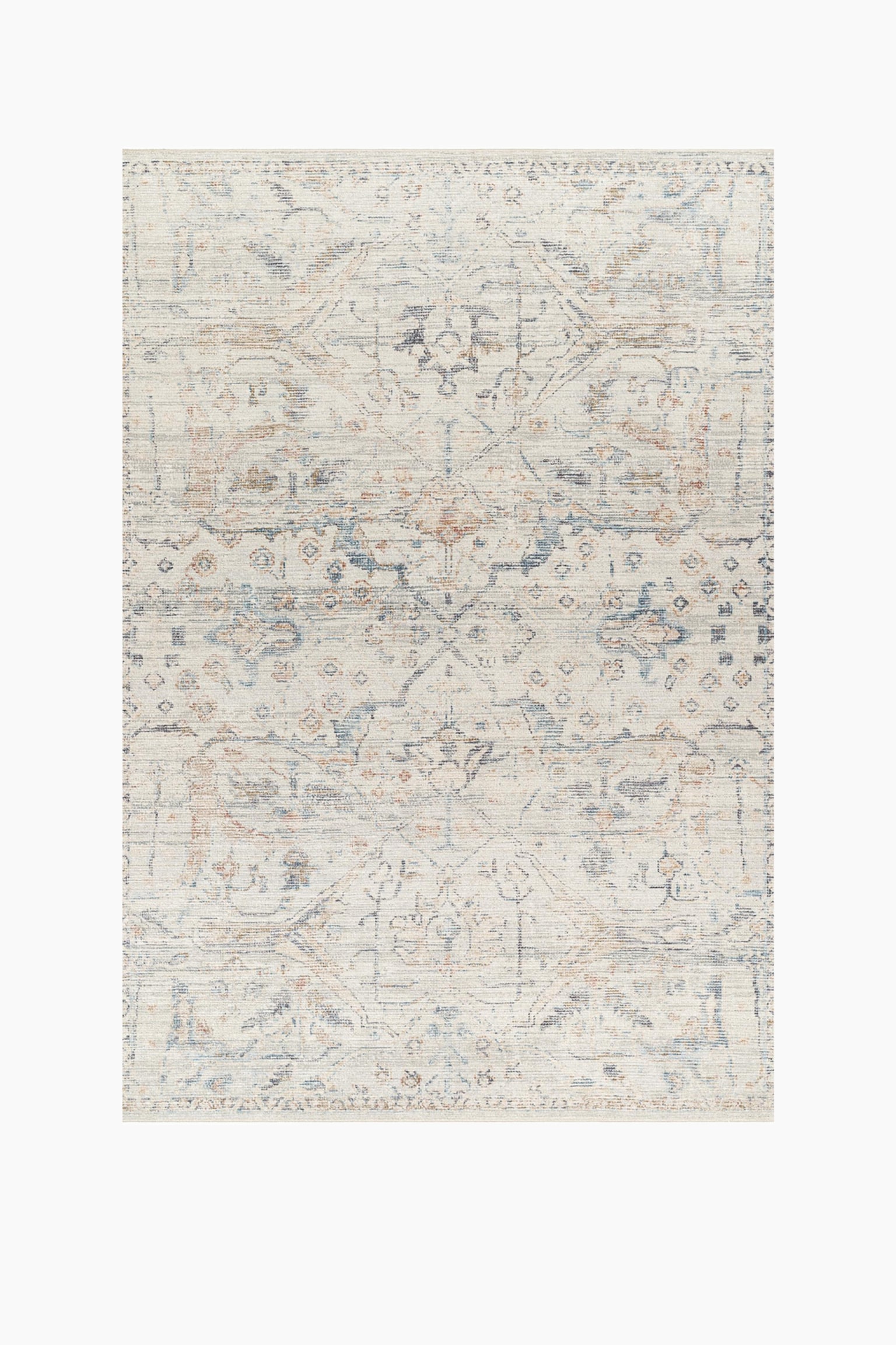 Aradhya Oriental Vintage Area Rug - Ivory, Blue - 2