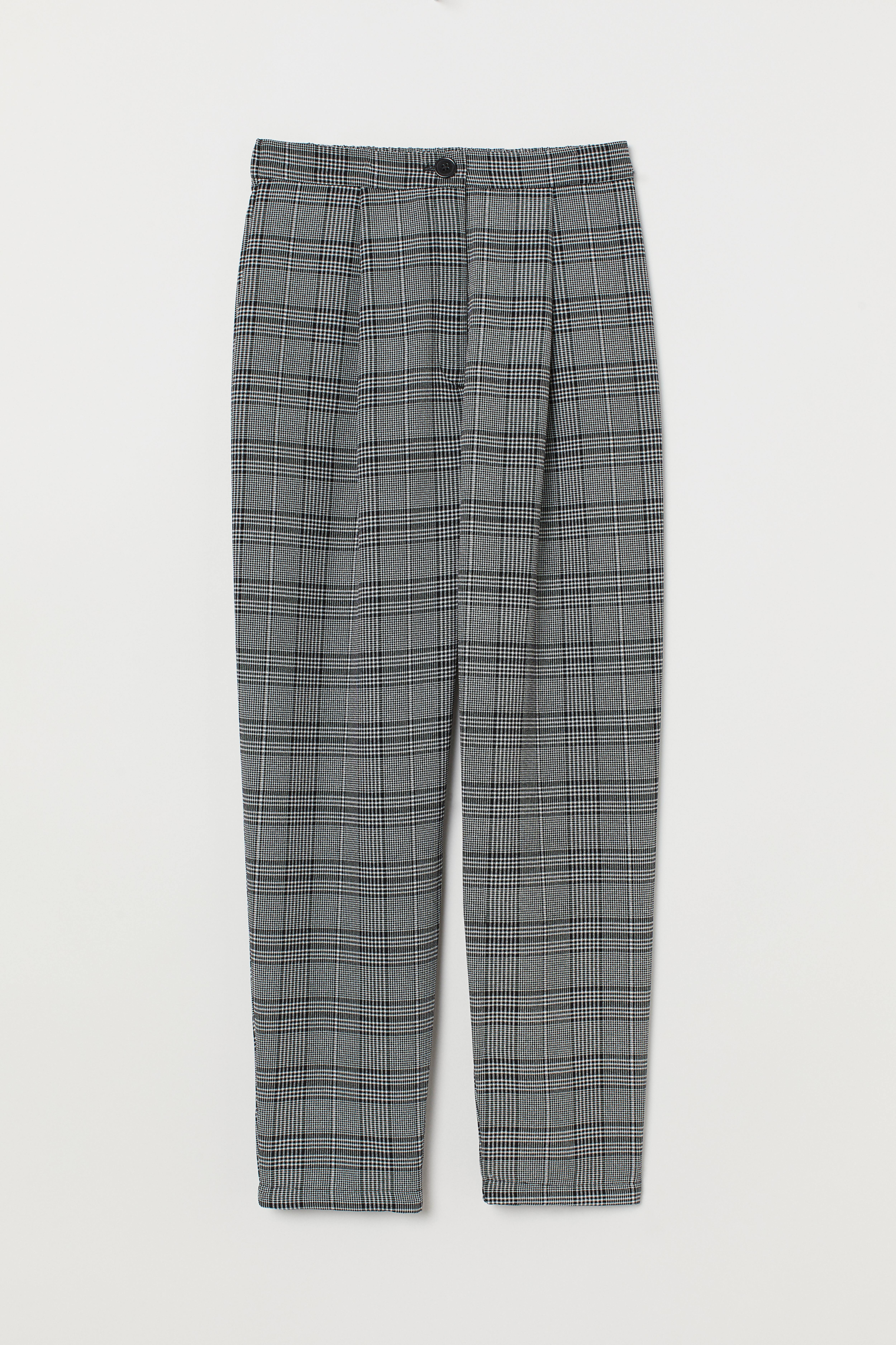 Black and fashion white tartan trousers womens