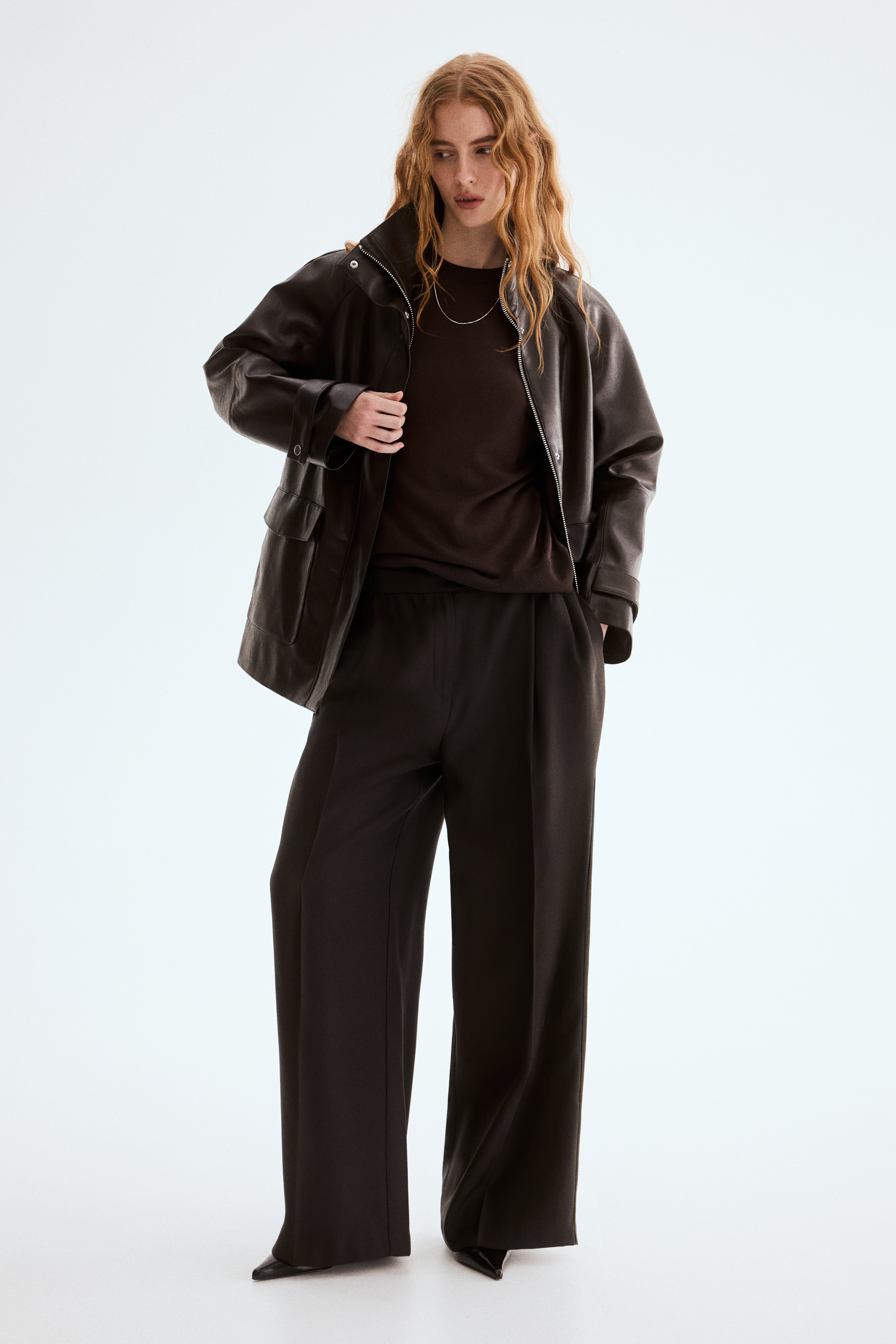Pantalon - Donkerbruin/Donker olijfgroen/Lichtbeige