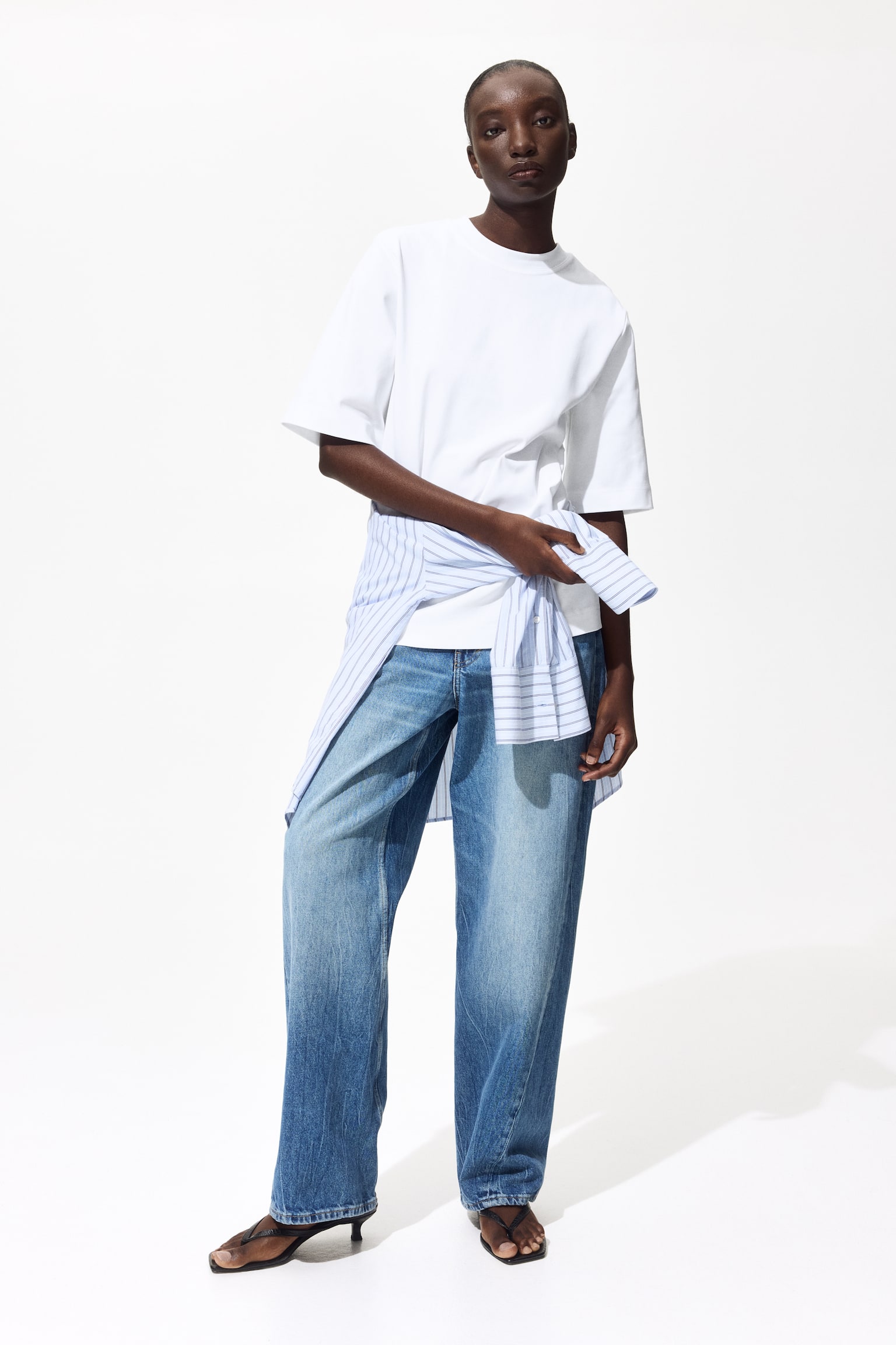 T-shirt en coton pima - Blanc/Noir - 5