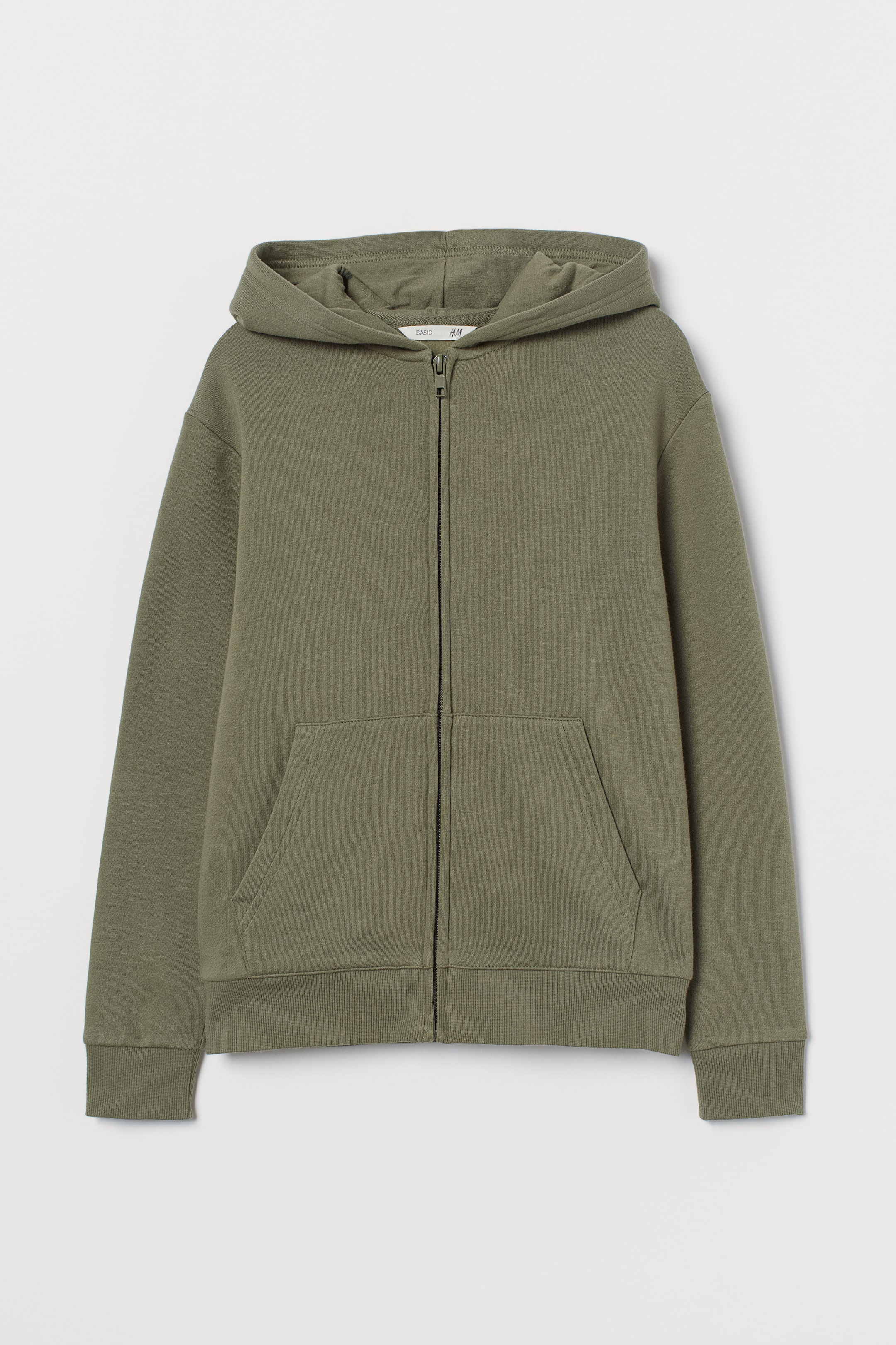 View larger image: Zip-through hoodie - Khaki green - Kids | H&M 1