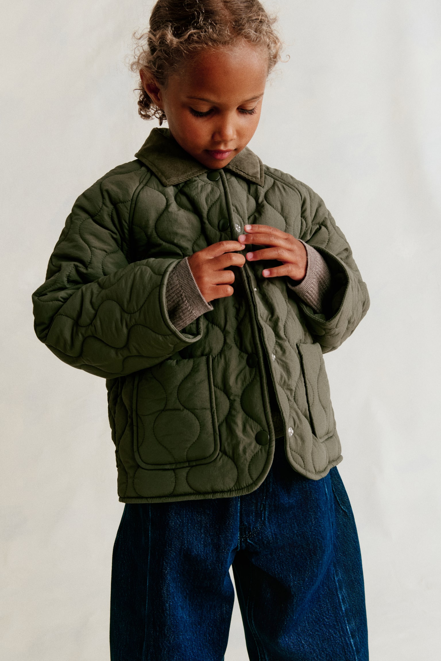 Quilted jacket - Khaki green - 1