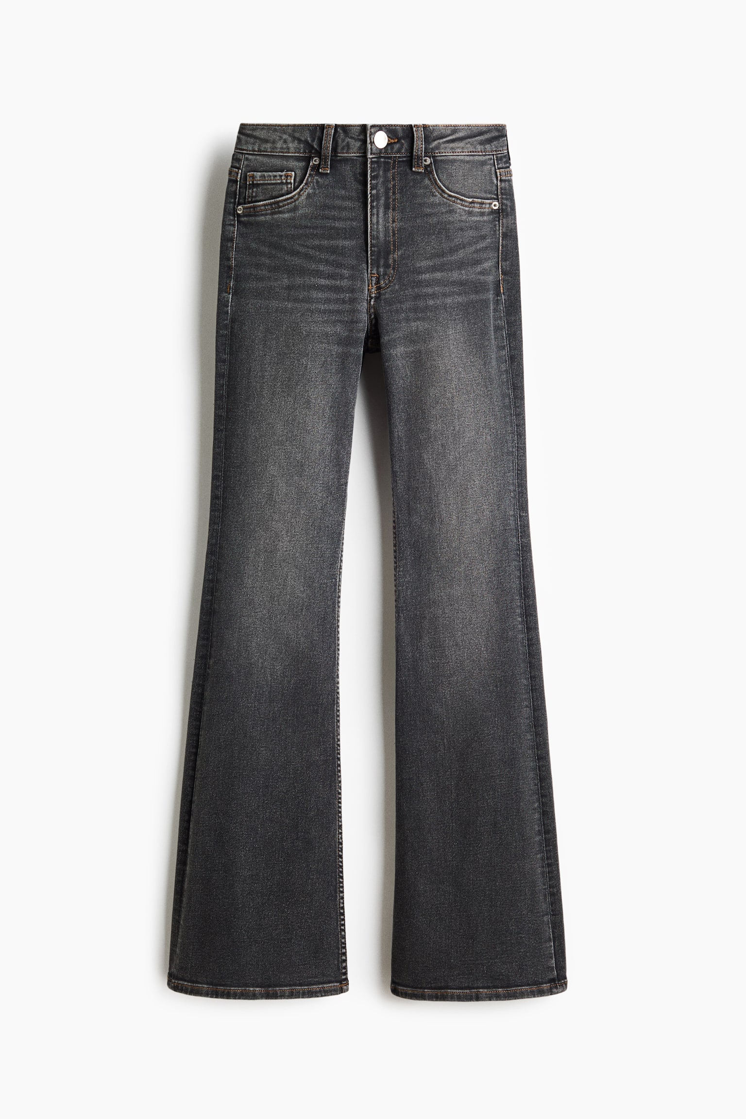 Flared High Waist Jeans - Dark denim grey/Denim blue/Light denim blue/Dark denim blue/Dark denim blue - 1