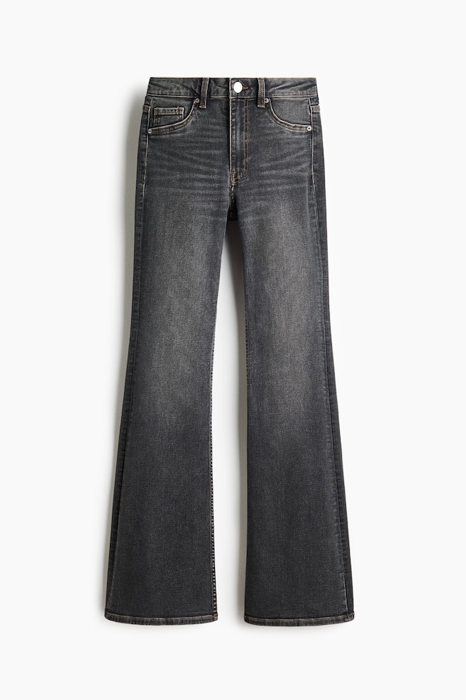 Flared High Waist Jeans - Dark denim gray/Denim blue/Light denim blue - 1