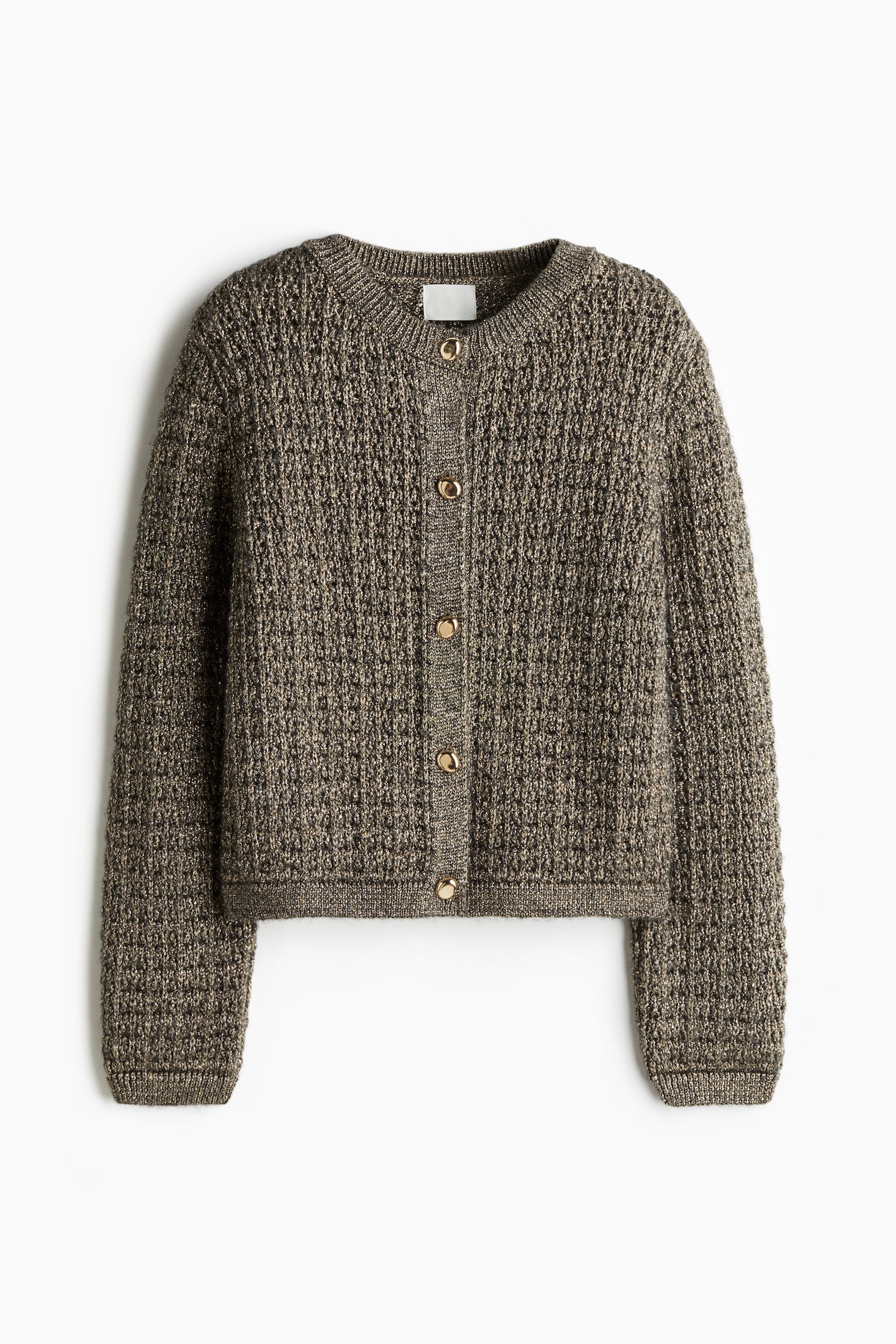 Glittery cardigan - Dark khaki green/Gold-coloured - 2