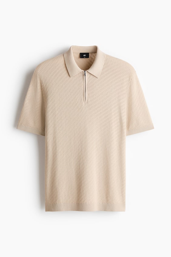 Мужские рубашки H&M Slim-Fit Textured Polo Shirt