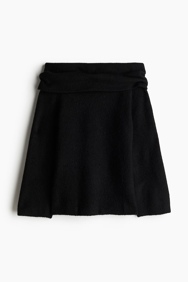 Sweter w prążki z odkrytymi ramionami - Czarny/Czarny/Paski - 1