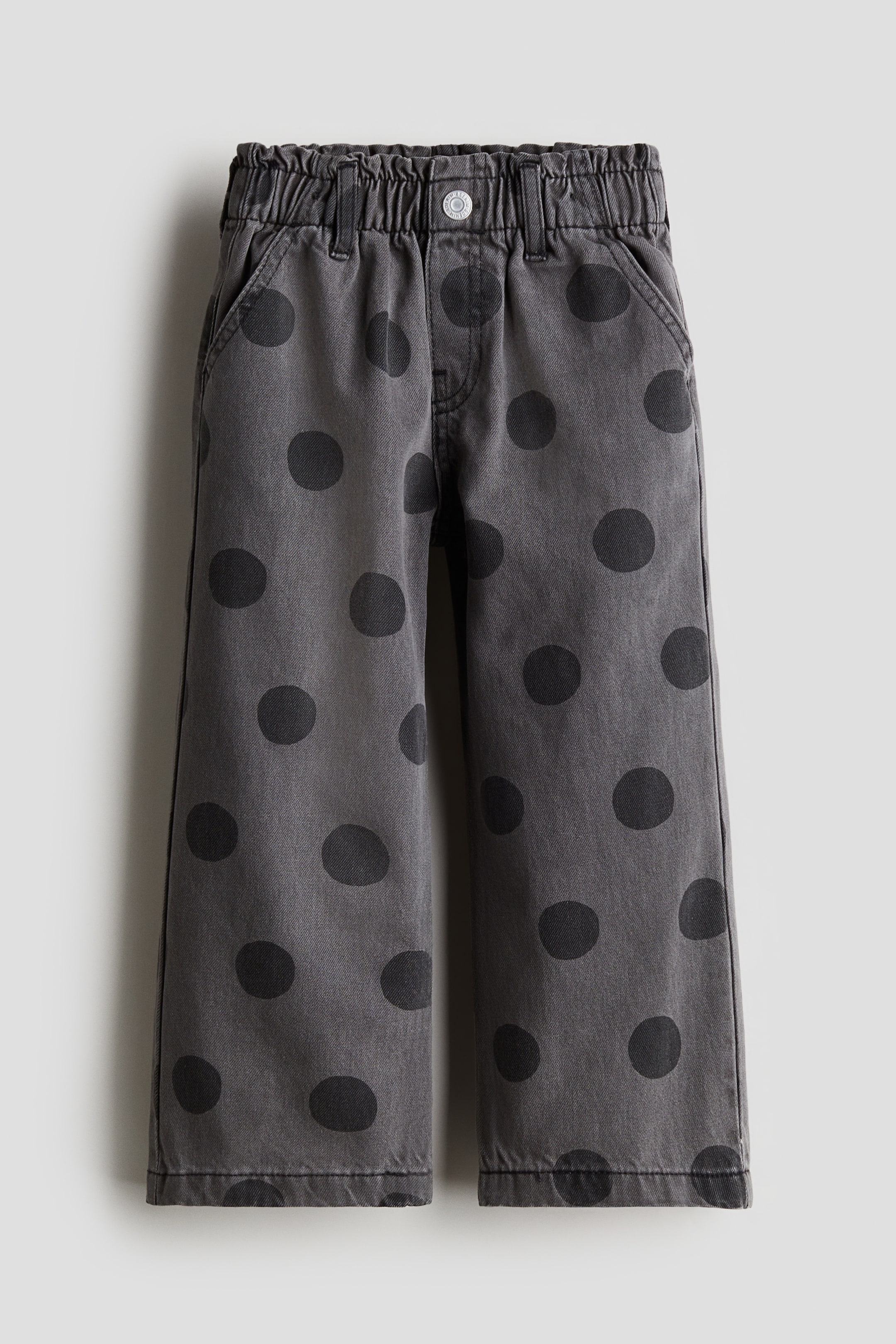 Patterned Wide Leg Jeans - Grey/Spotted - Kids | H&M GB 4