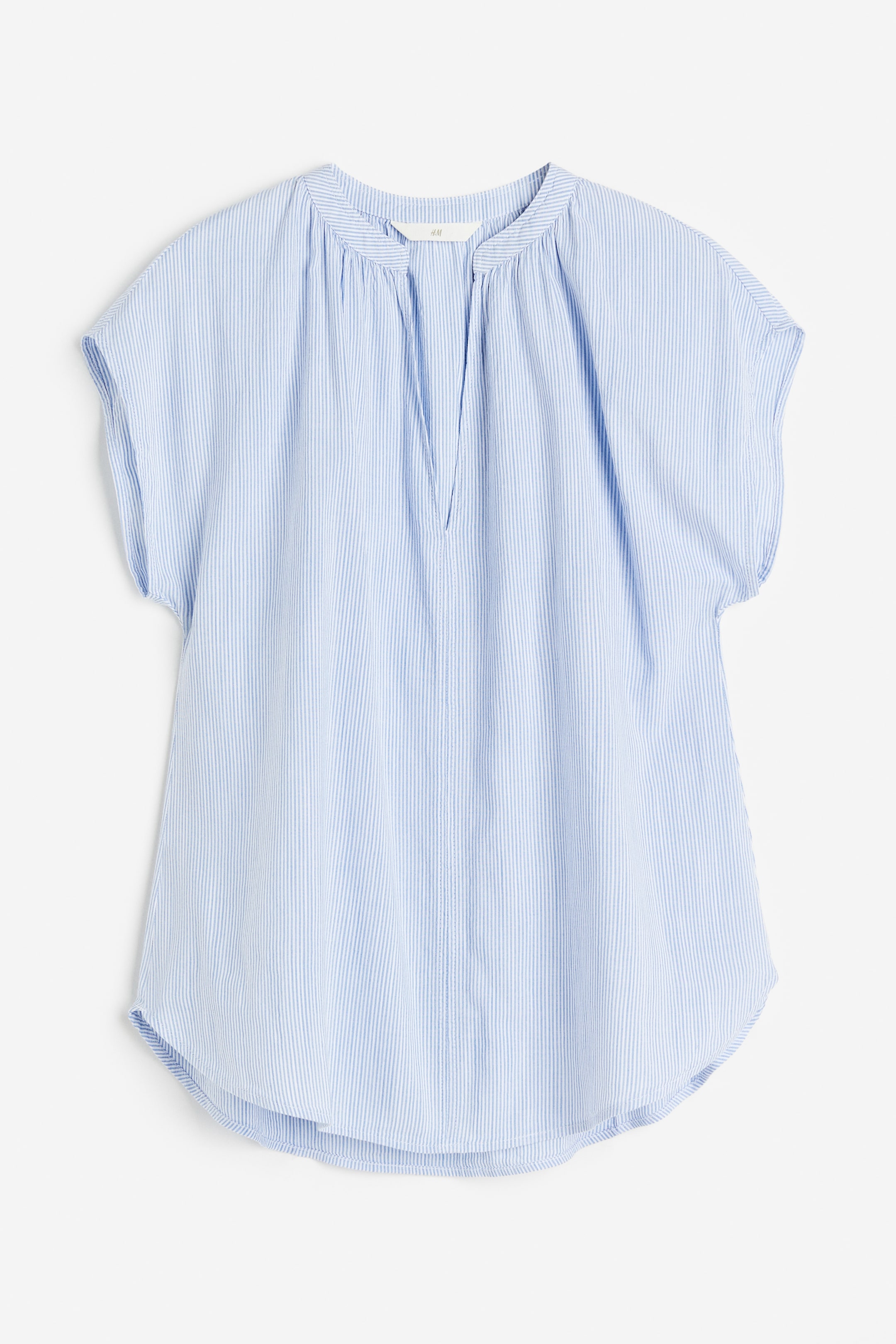 V-neck blouse - Light blue/White striped - Ladies | H&M GB