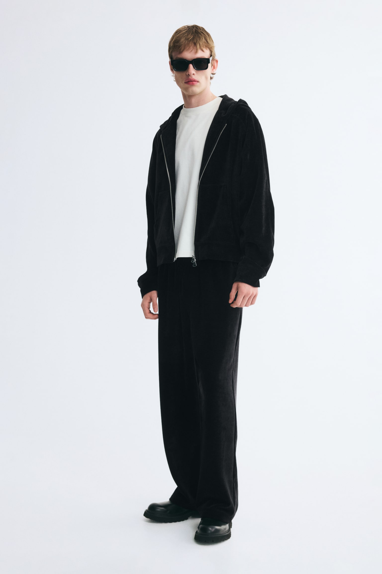Мужская куртка H&M Relaxed-Fit Hooded, цвет: Чёрный — фото 3