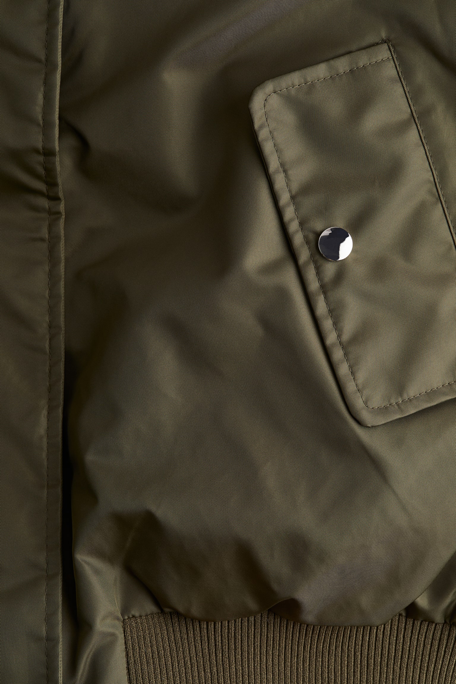 Oversized vatovaná bunda bomber - Tmavě zelená khaki - 8