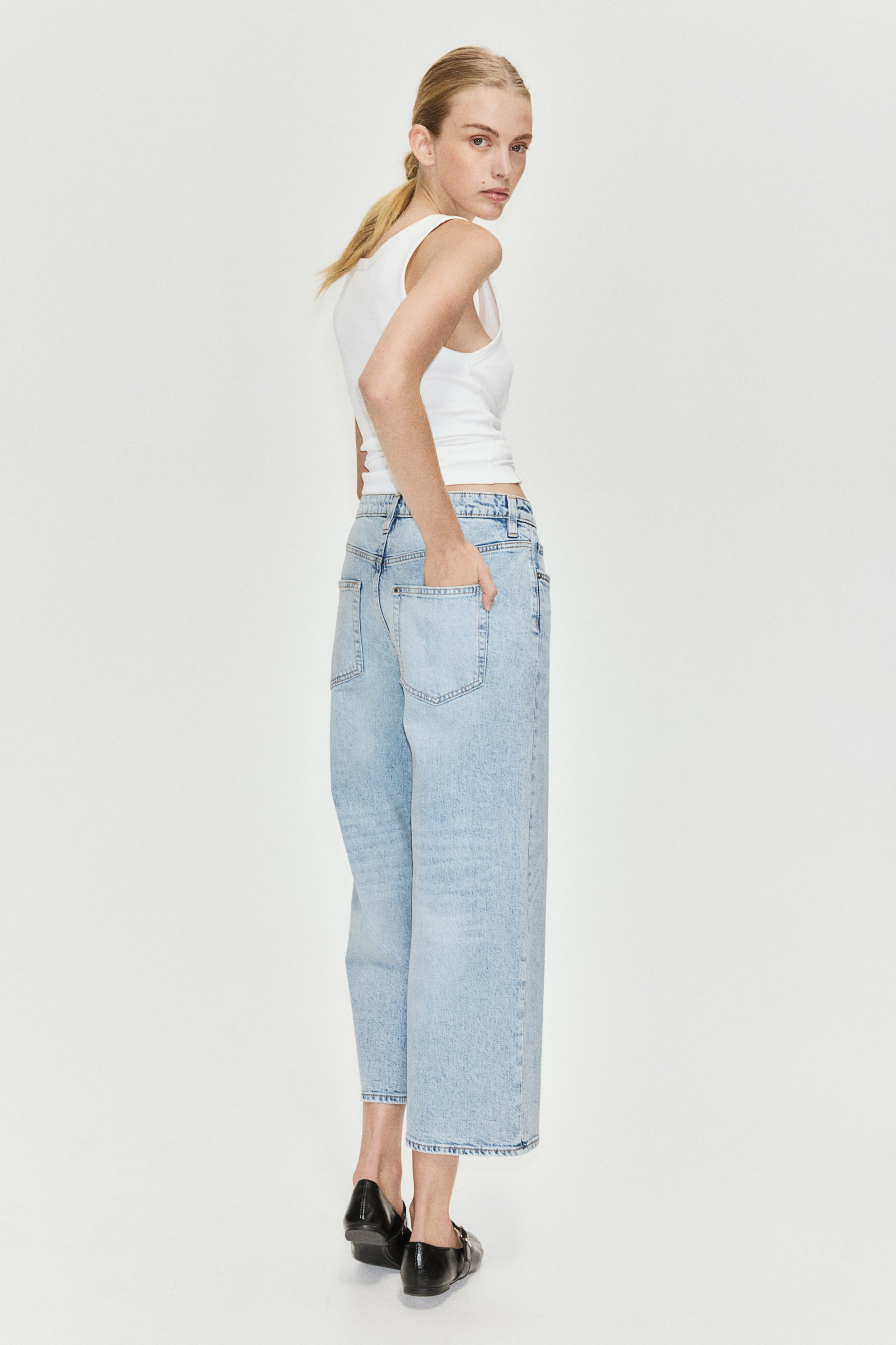 Wide High Cropped Jeans