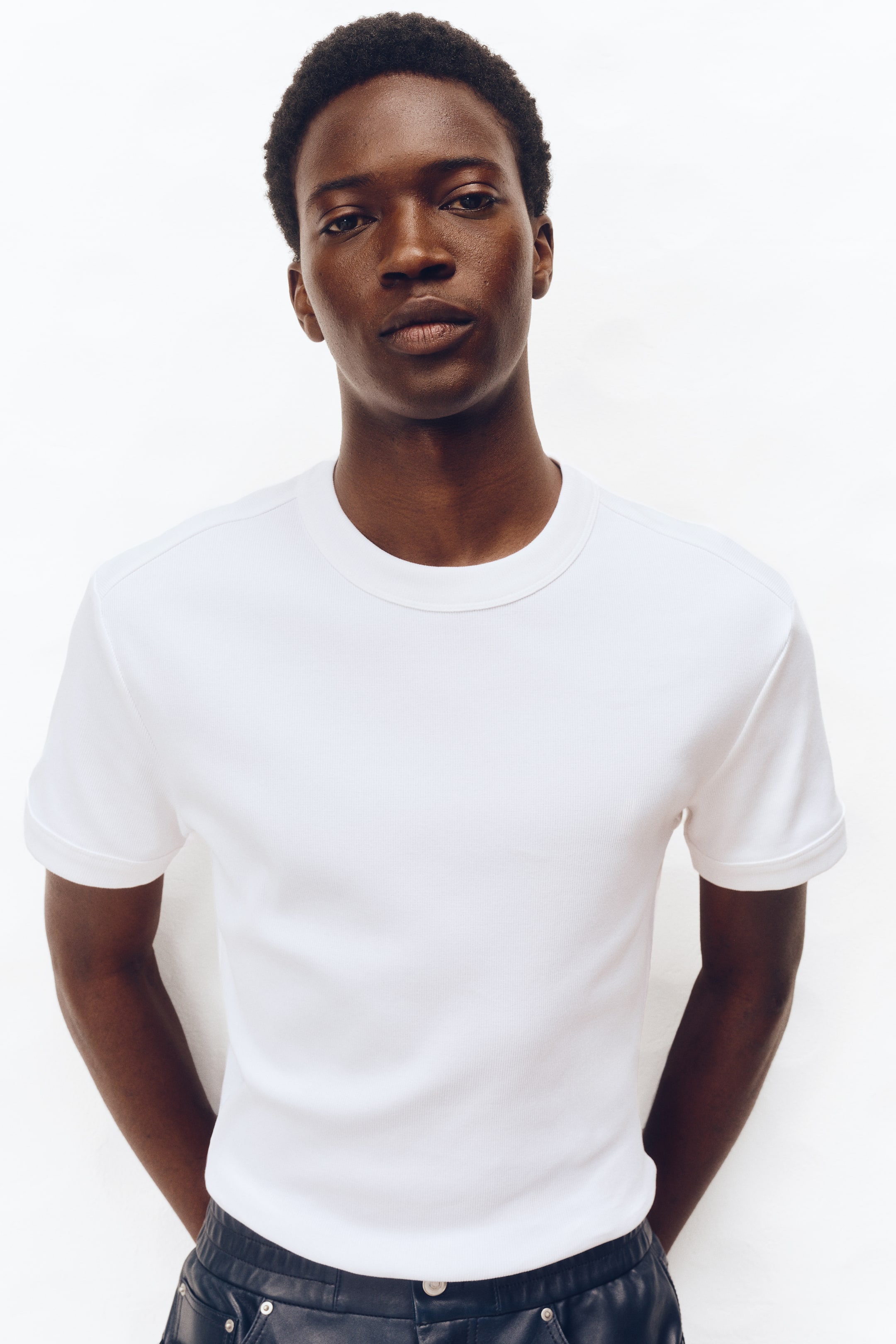 Ribbed Cotton T-Shirt
