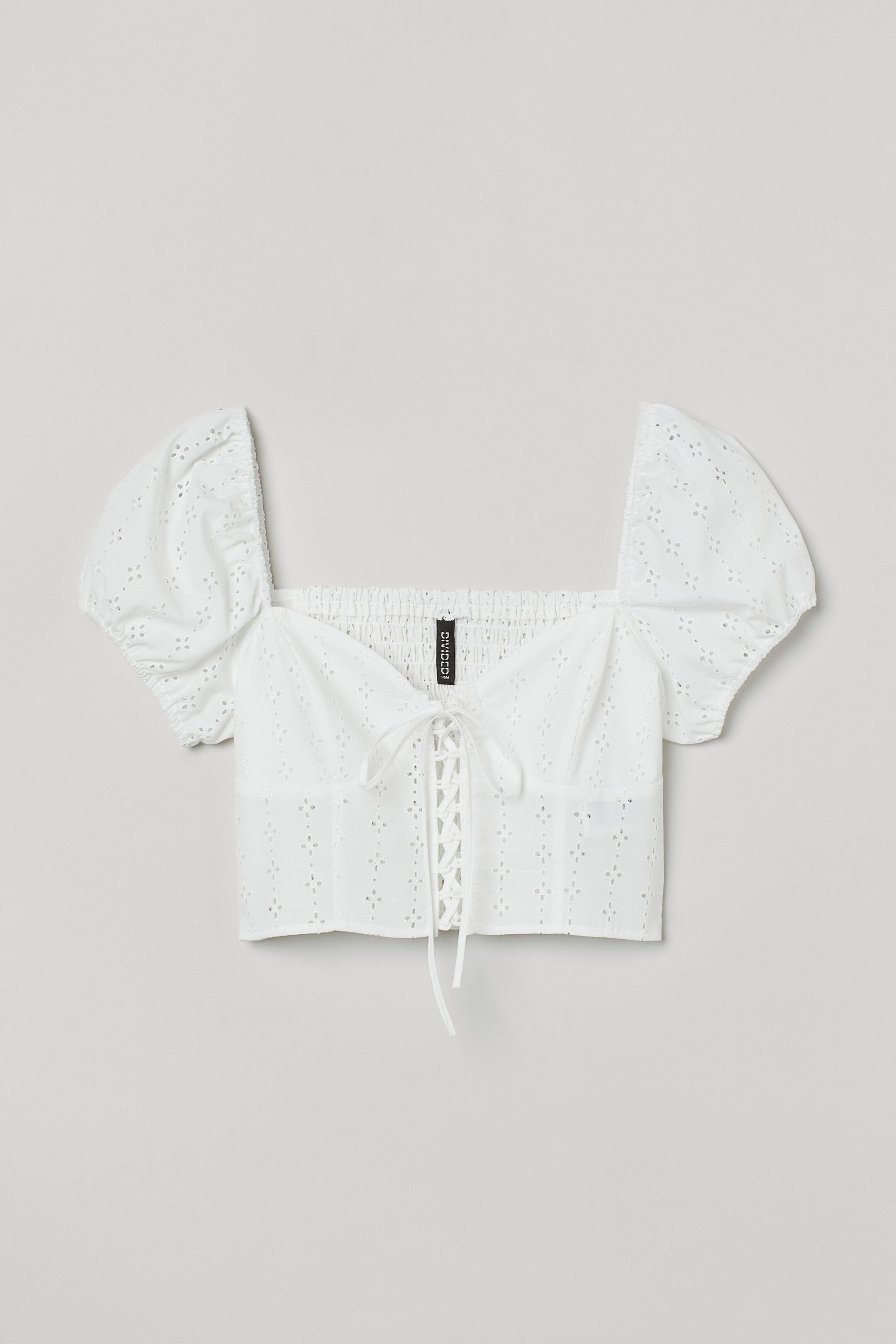 View larger image: Cropped blouse - White - Ladies | H&M IN 1