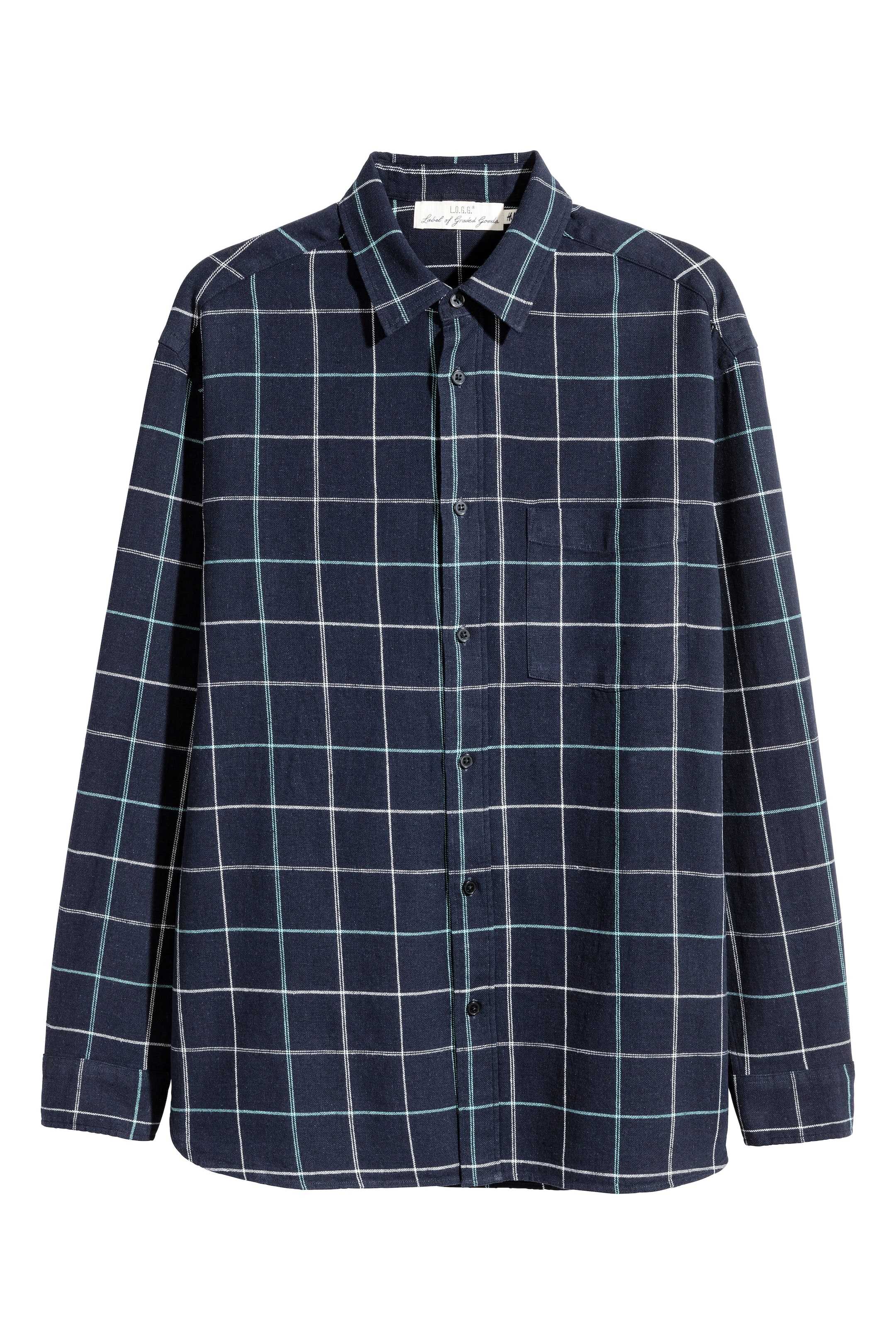View larger image: Shirt Relaxed fit - Dark blue/Checked - Men | H&M GB 1