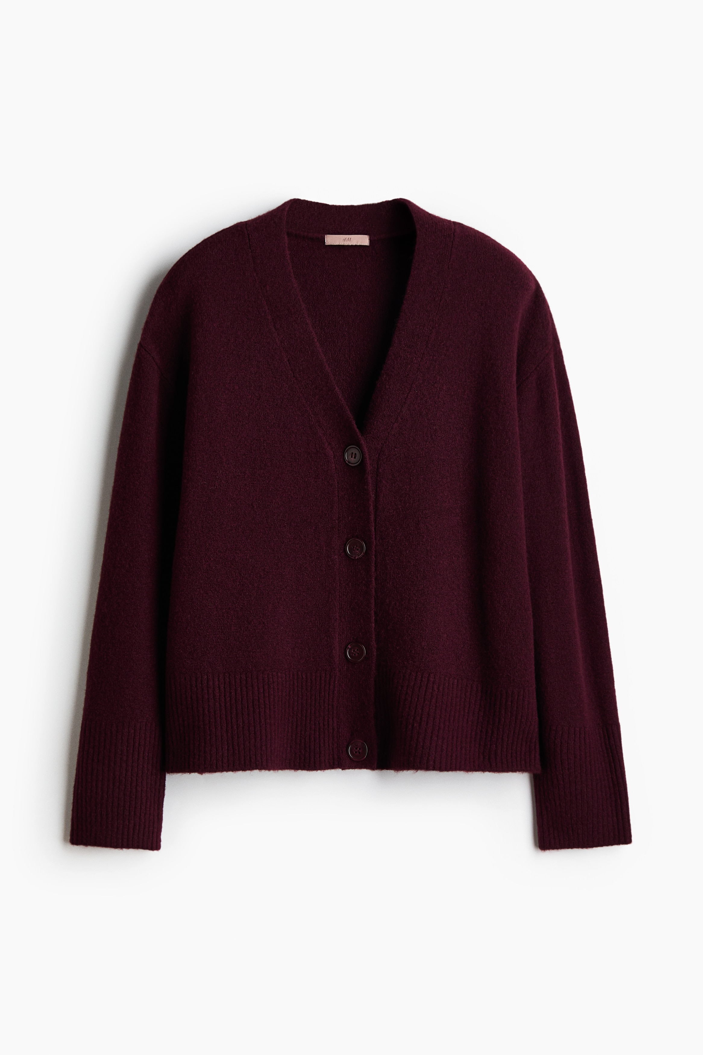Cardigan - Burgundy/Dark brown/Dark grey marl