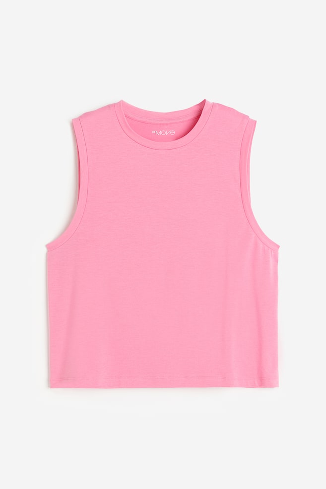 DryMove™ Boxy-style sports vest top - Bubblegum pink/Black/Pigeon blue marl/Beige marl - 2