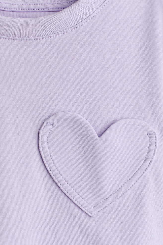 T-Shirt mit Taschendetail-Helllila - 2