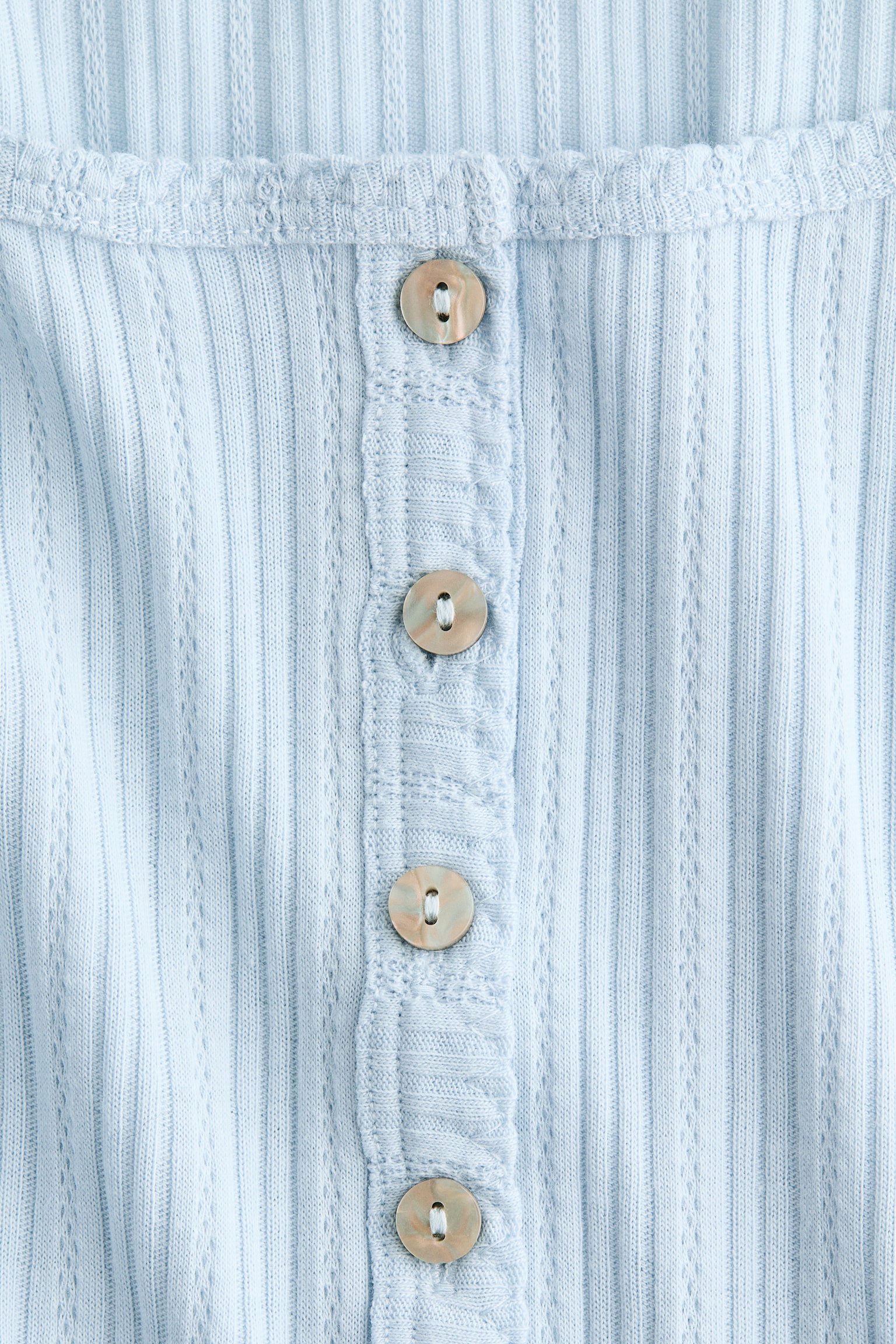 Pointelle-knit top - Light blue/White/Light grey marl - 3
