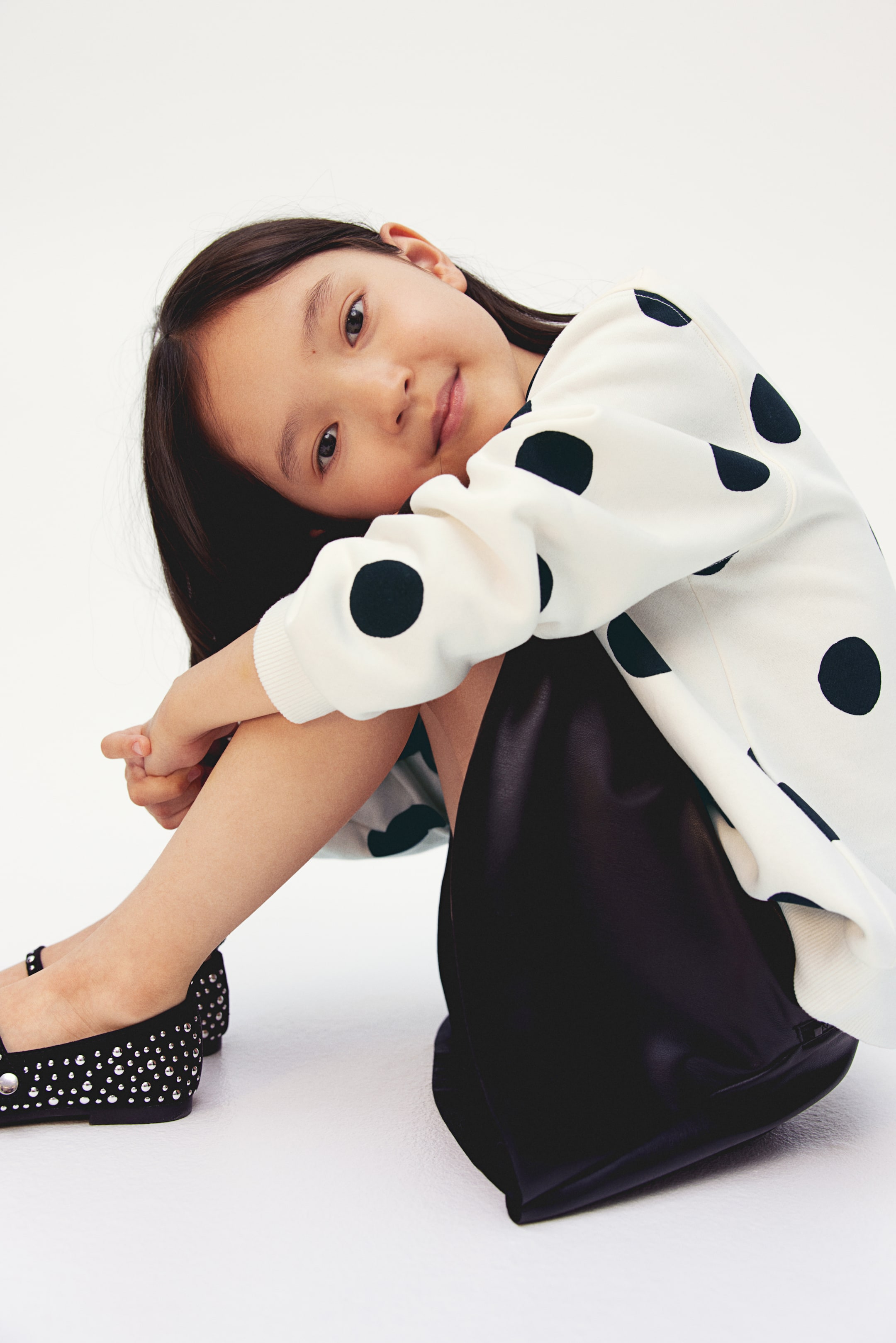 Sweatshirt - White/Spotted - Kids | H&M GB 3