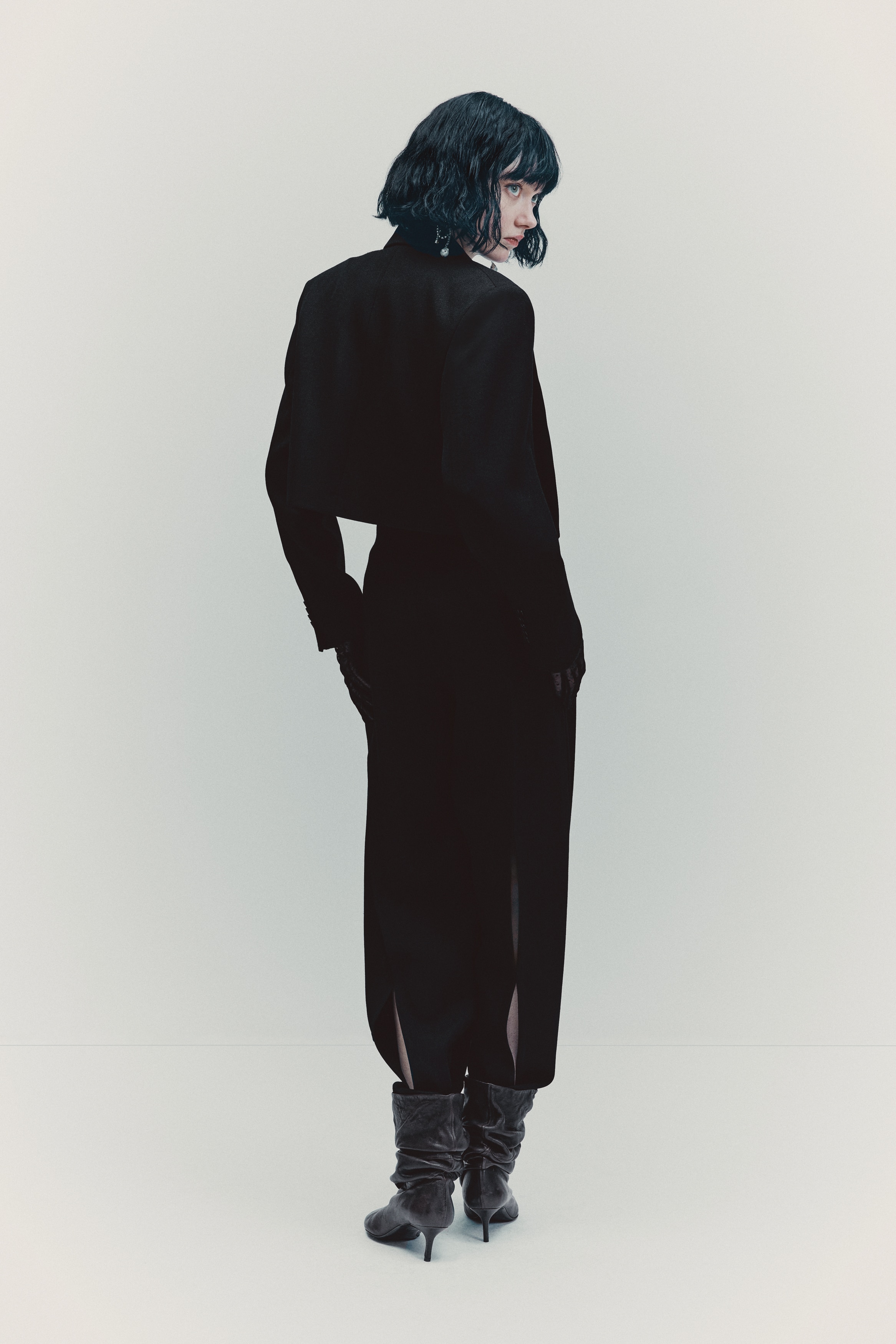Slit-detail wool trousers