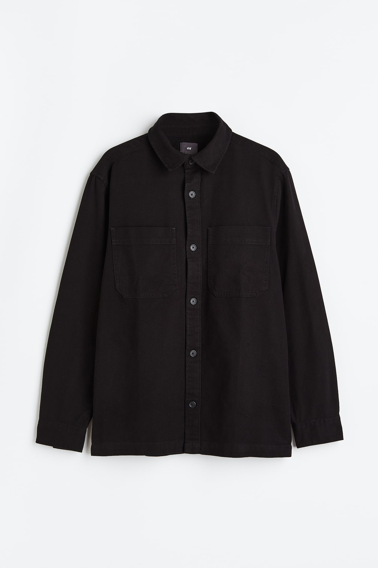 Regular Fit Overshirt - Long sleeve - Regular length - Black - Men | H&M US