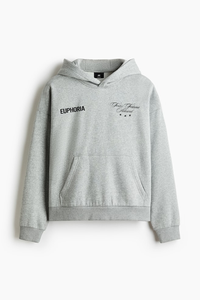 Hoodie in Loose Fit - Graumeliert/Euphoria - 1