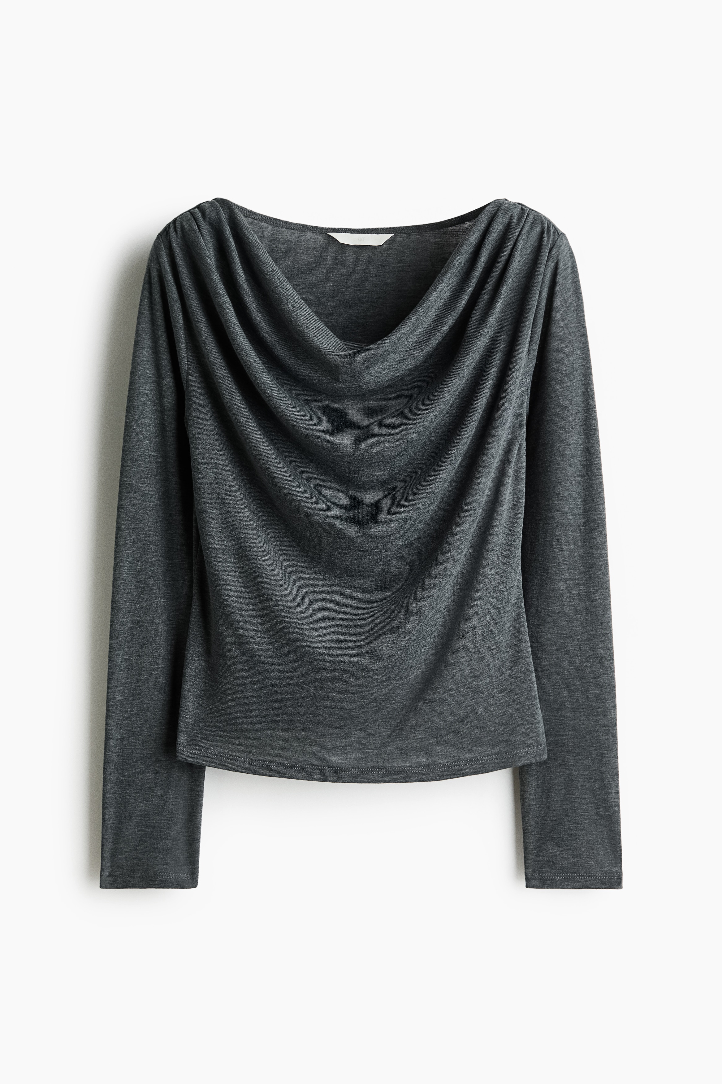 드레이프 탑 - 그레이 멜란지/블랙