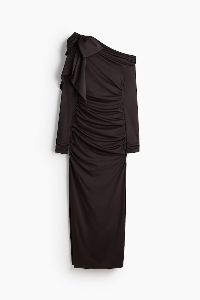 Bow-detail bodycon dress - Dark brown - 1