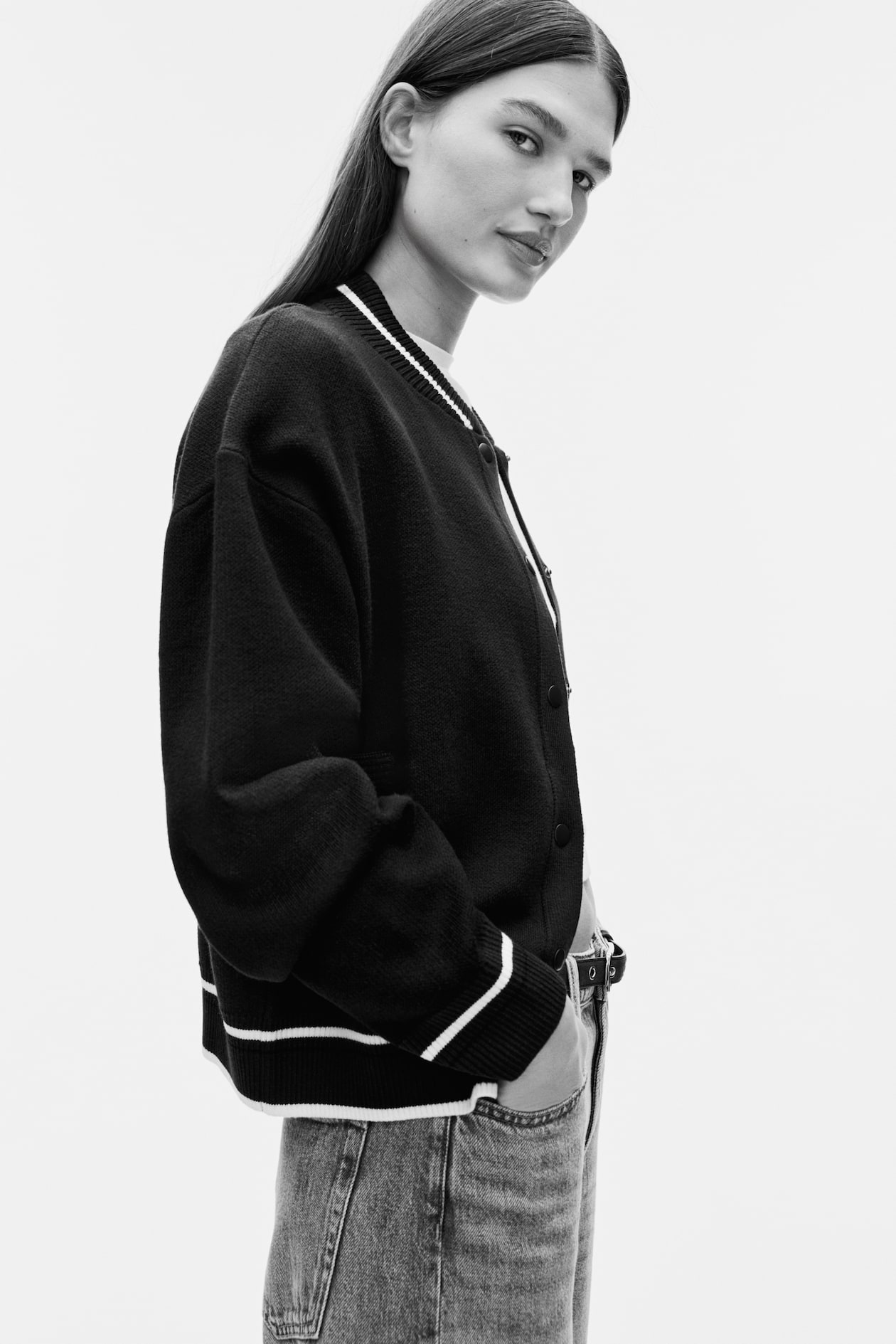 Knit Baseball Jacket - image 3