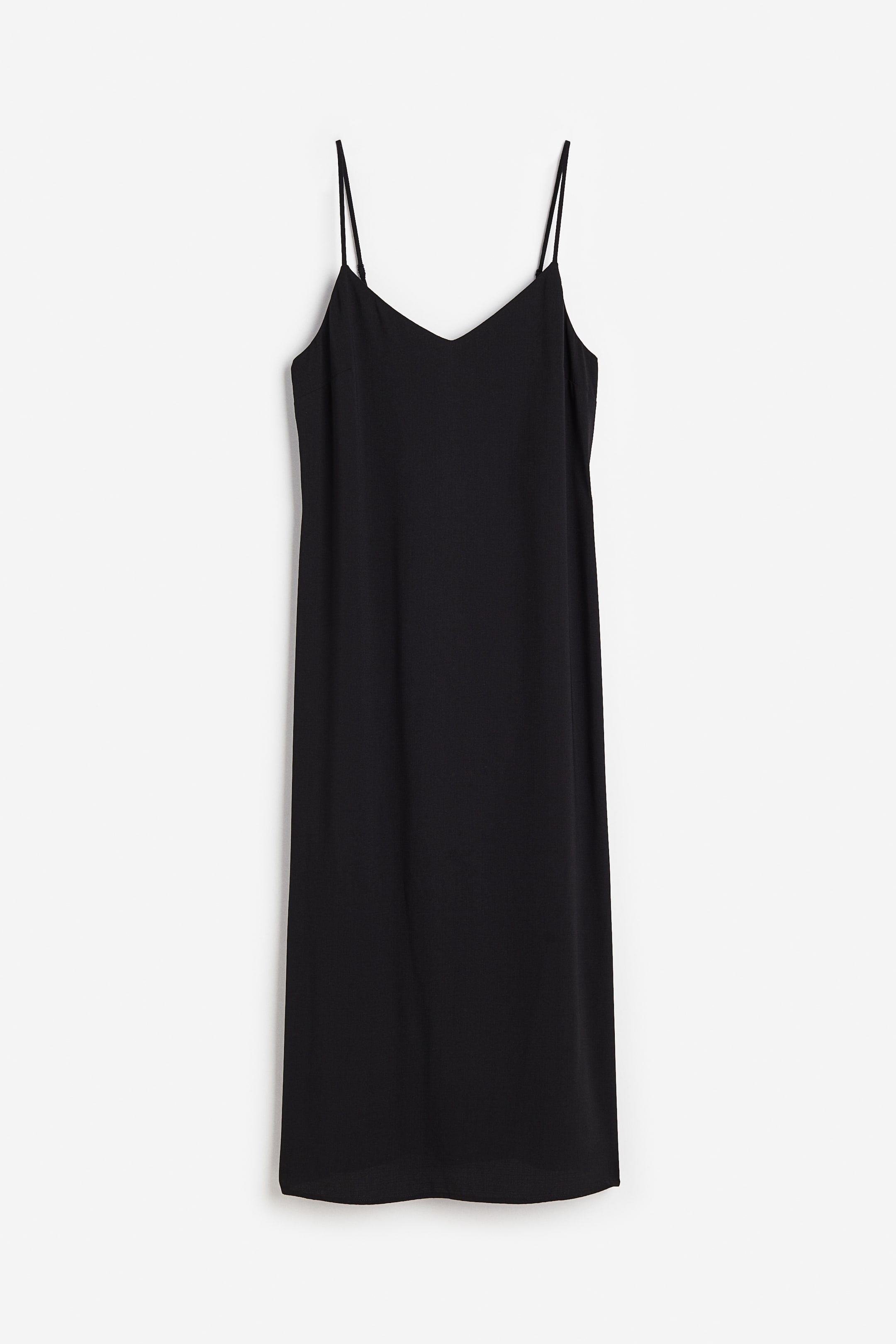 Crêpe slip dress - V-neck - Sleeveless - Black - Ladies | H&M GB