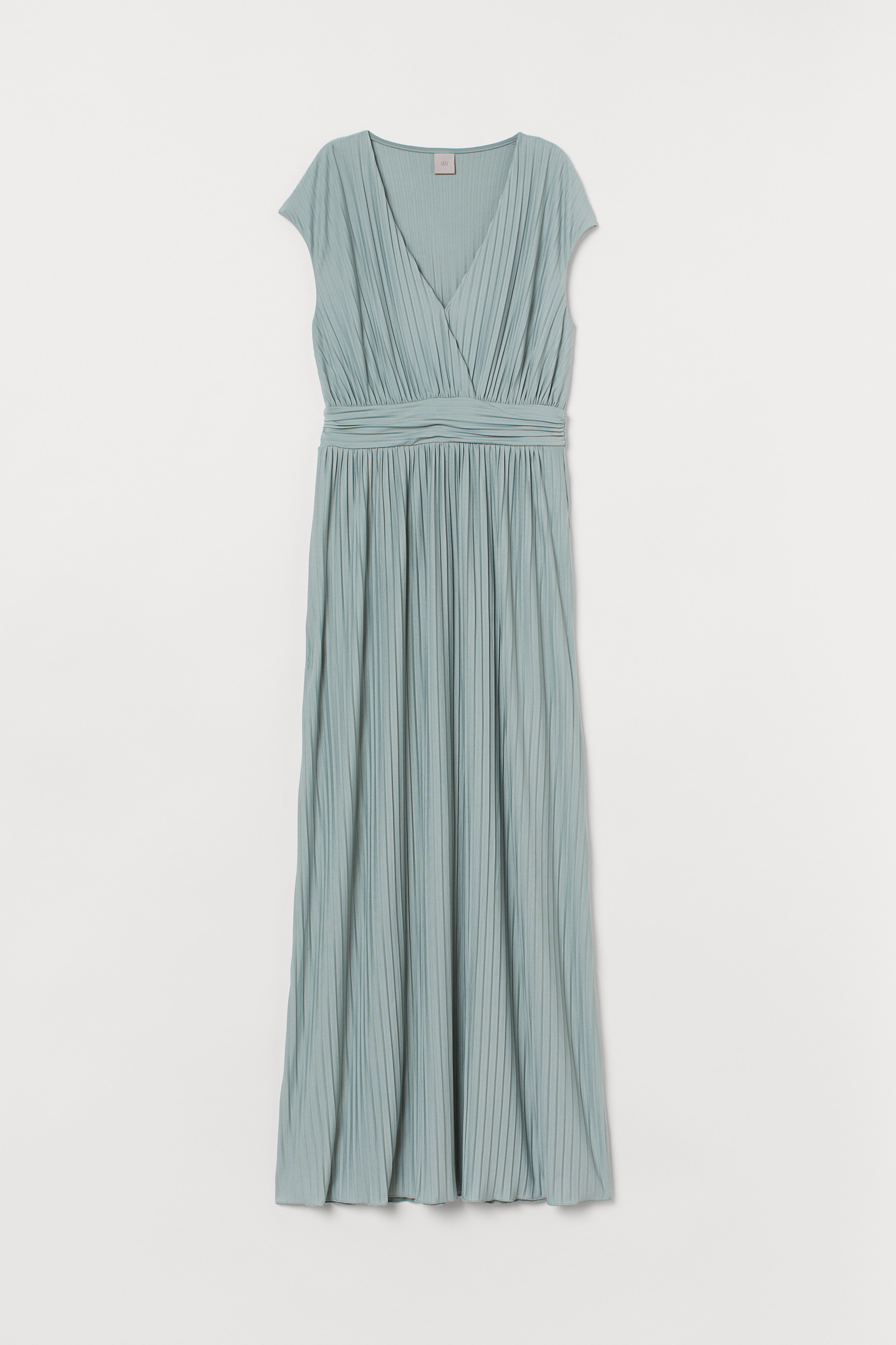 H&m pleated dress green hotsell