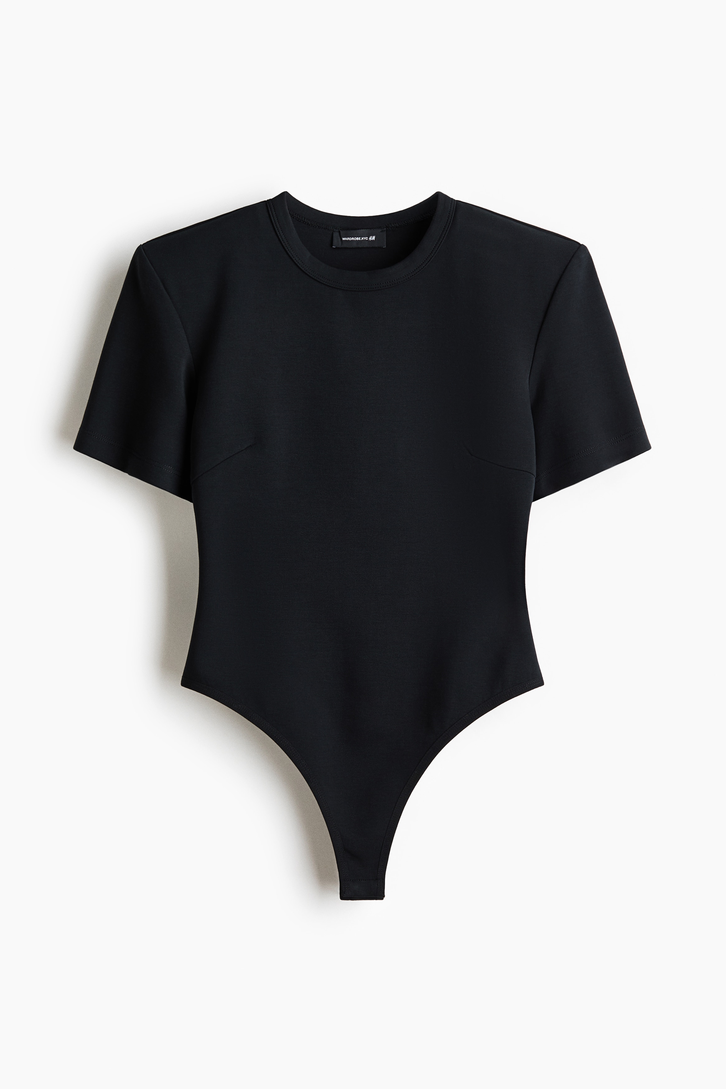 Body med skulderpuder - Sort/Hvid
