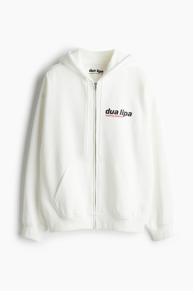 Oversized Printed Hooded Jacket - Cream/Dua Lipa - 1