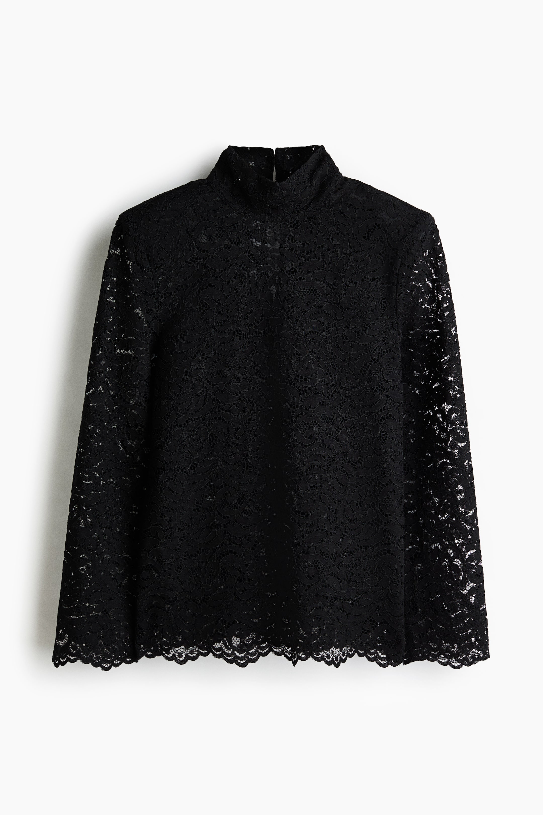 View larger image: Shoulder-pad lace blouse - Black - Ladies | H&M IN 5