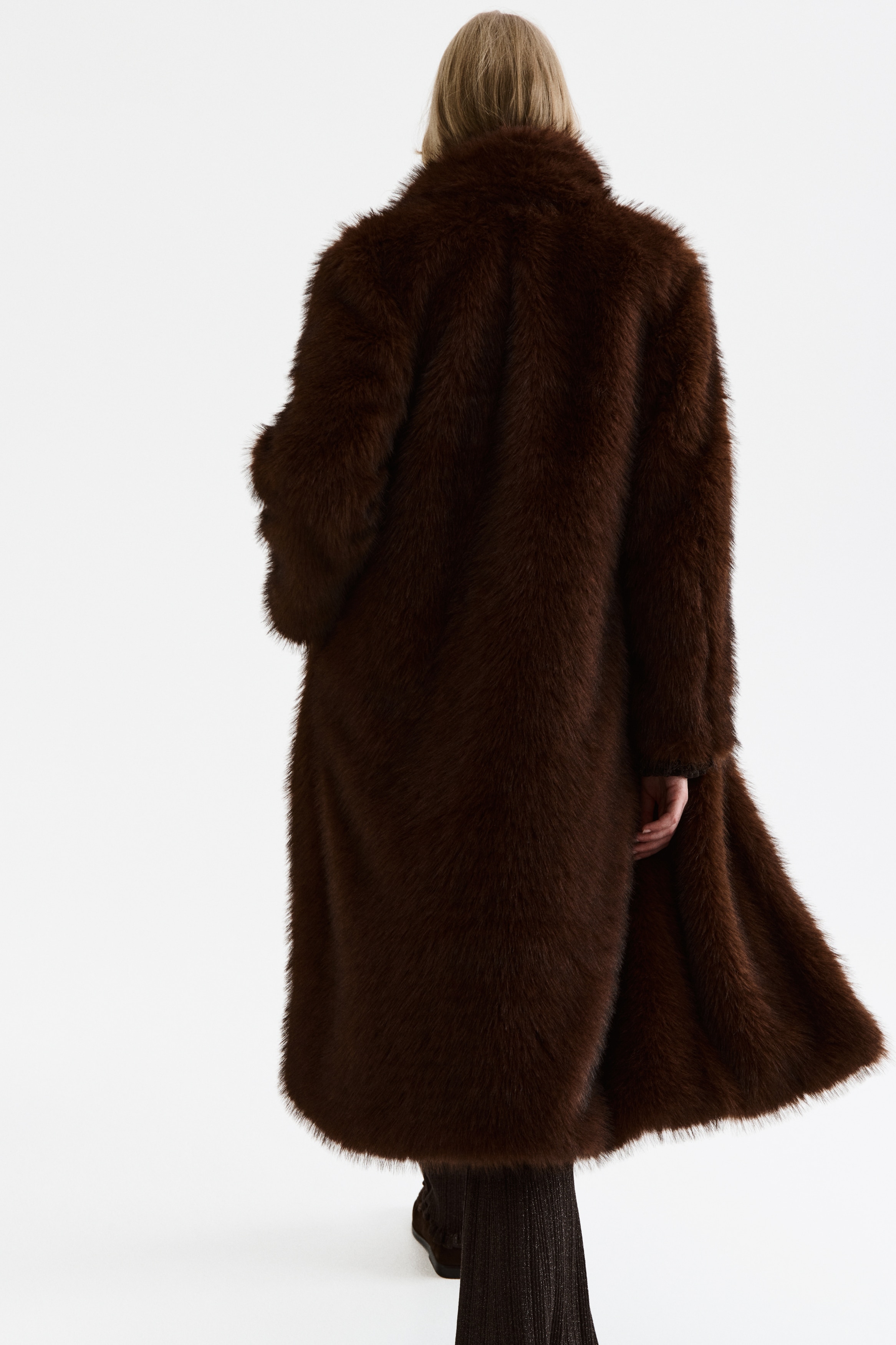 フラッフィショールカラーコート - ブラック - レディース | H&M JP