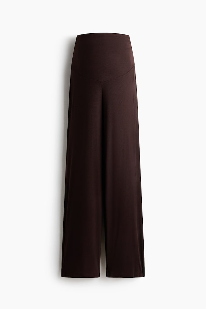 MAMA Wide pull-on trousers - Dark brown/Black - 1